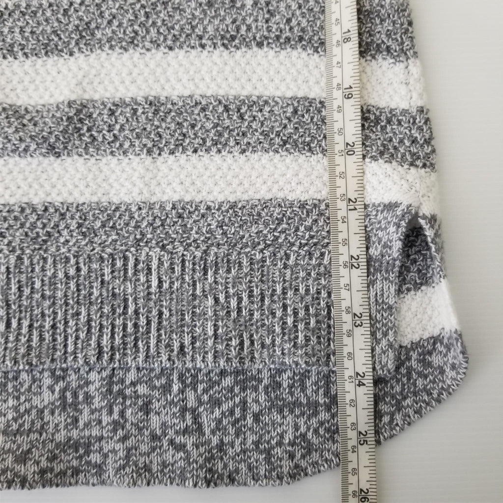 Archy & Co Women's Grey White Striped Knit Jumper Sweater Long Cotton On XS / PP