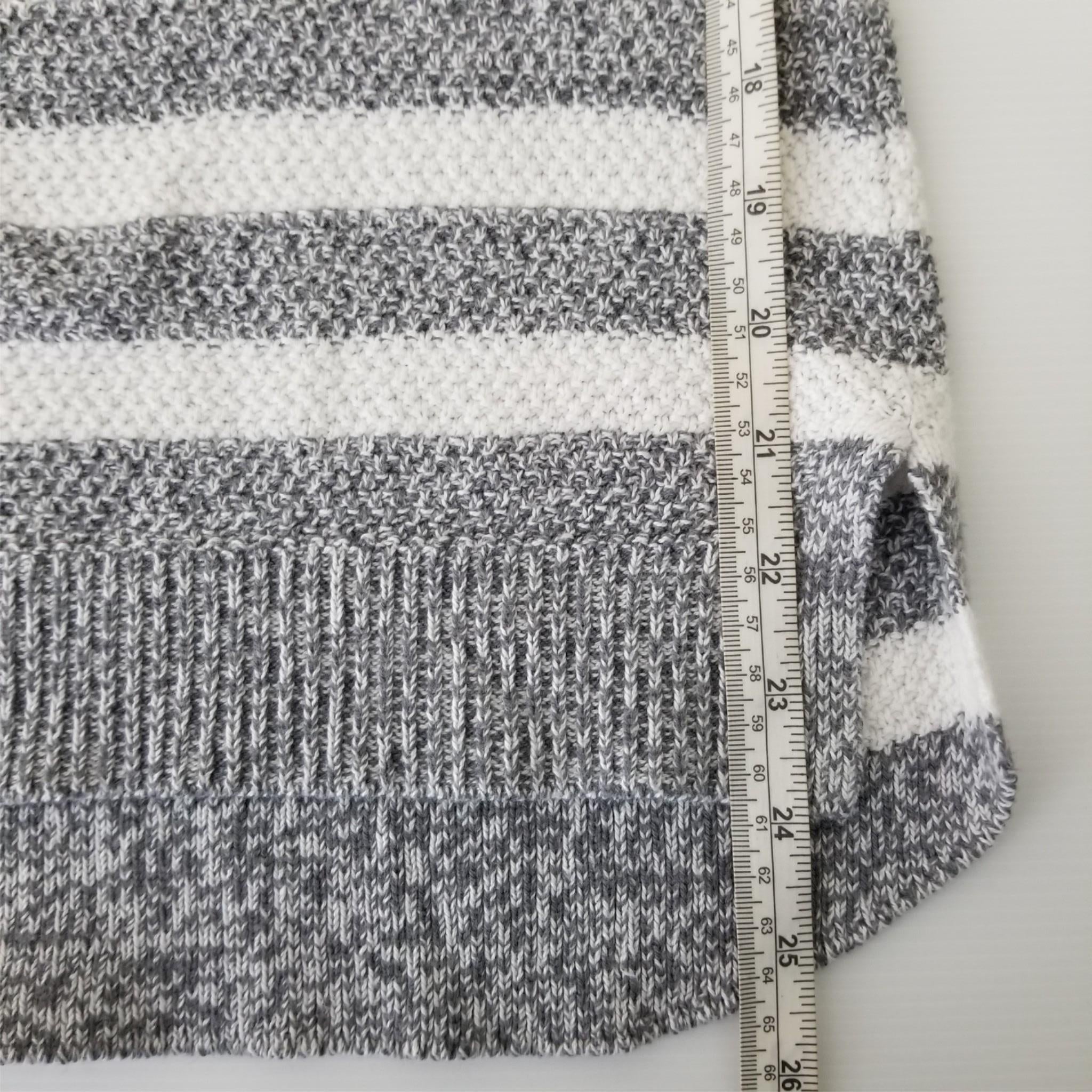 Archy & Co Women's Grey White Striped Knit Jumper Sweater Long Cotton On XS / PP