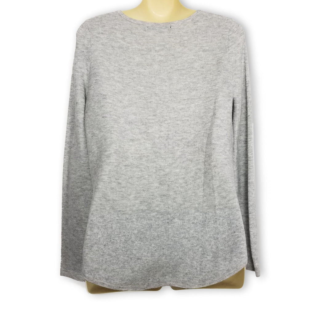 Portmans Womens Grey Merino Wool Knit Long Sleeve Top Jumper Sweater Pullover XS