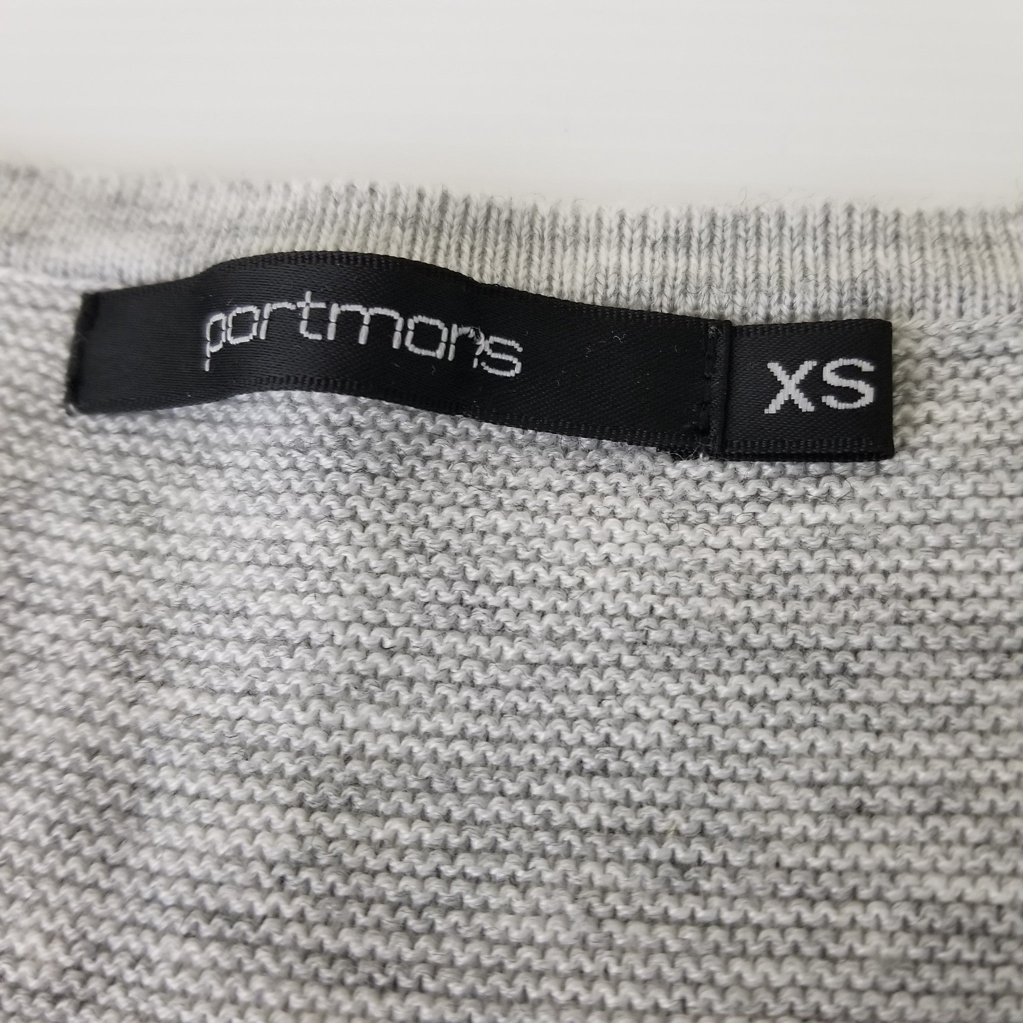 Portmans Womens Grey Merino Wool Knit Long Sleeve Top Jumper Sweater Pullover XS