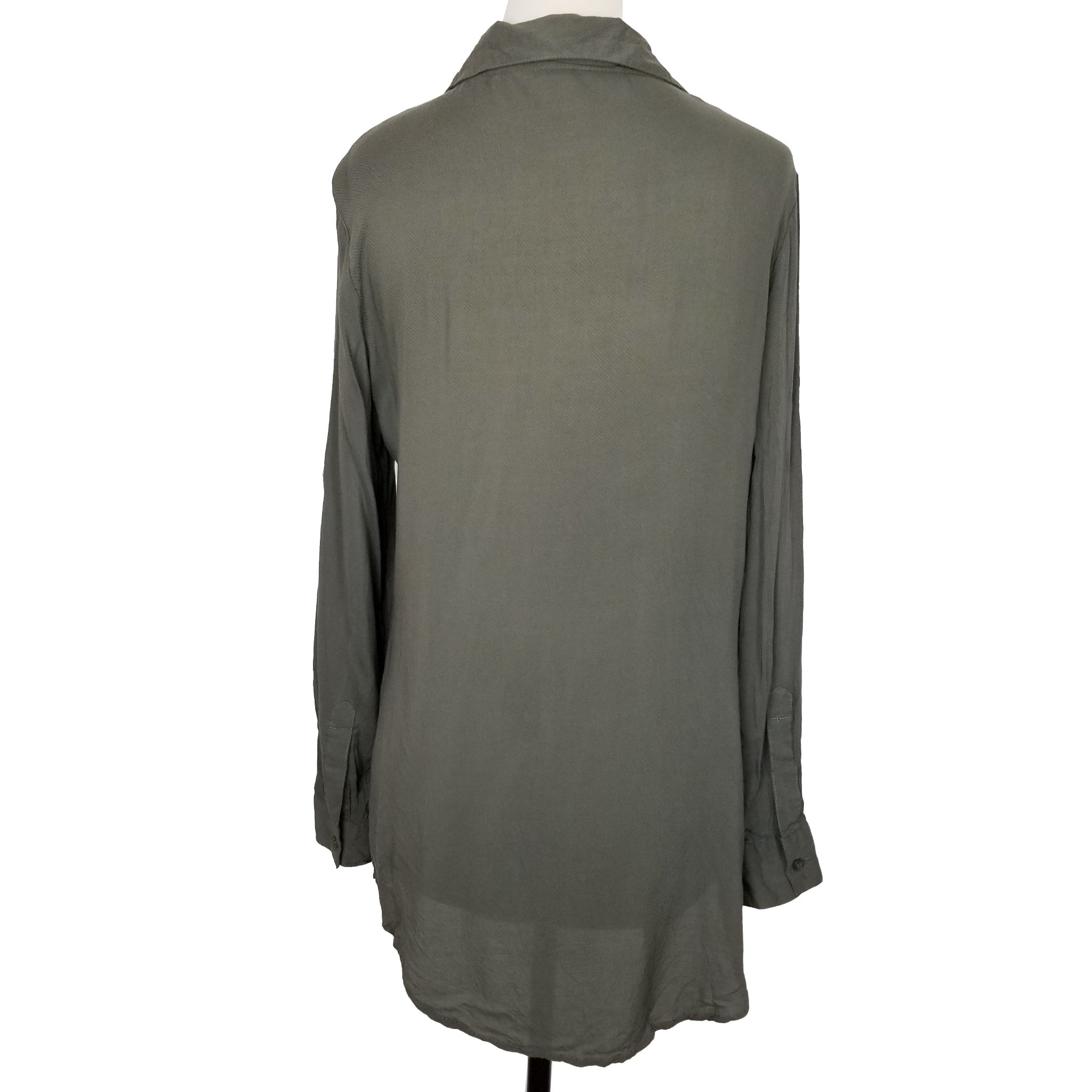 Cotton On Women's Green Collared Button Up Long Sleeve Casual Top Blouse 8 Small