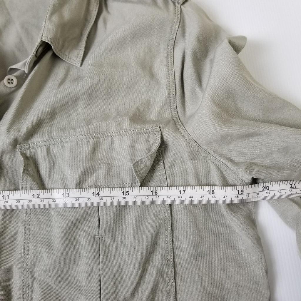 Seed Heritage Women's Casual Sage Green Long Sleeve Button Up Top Blouse Size 10