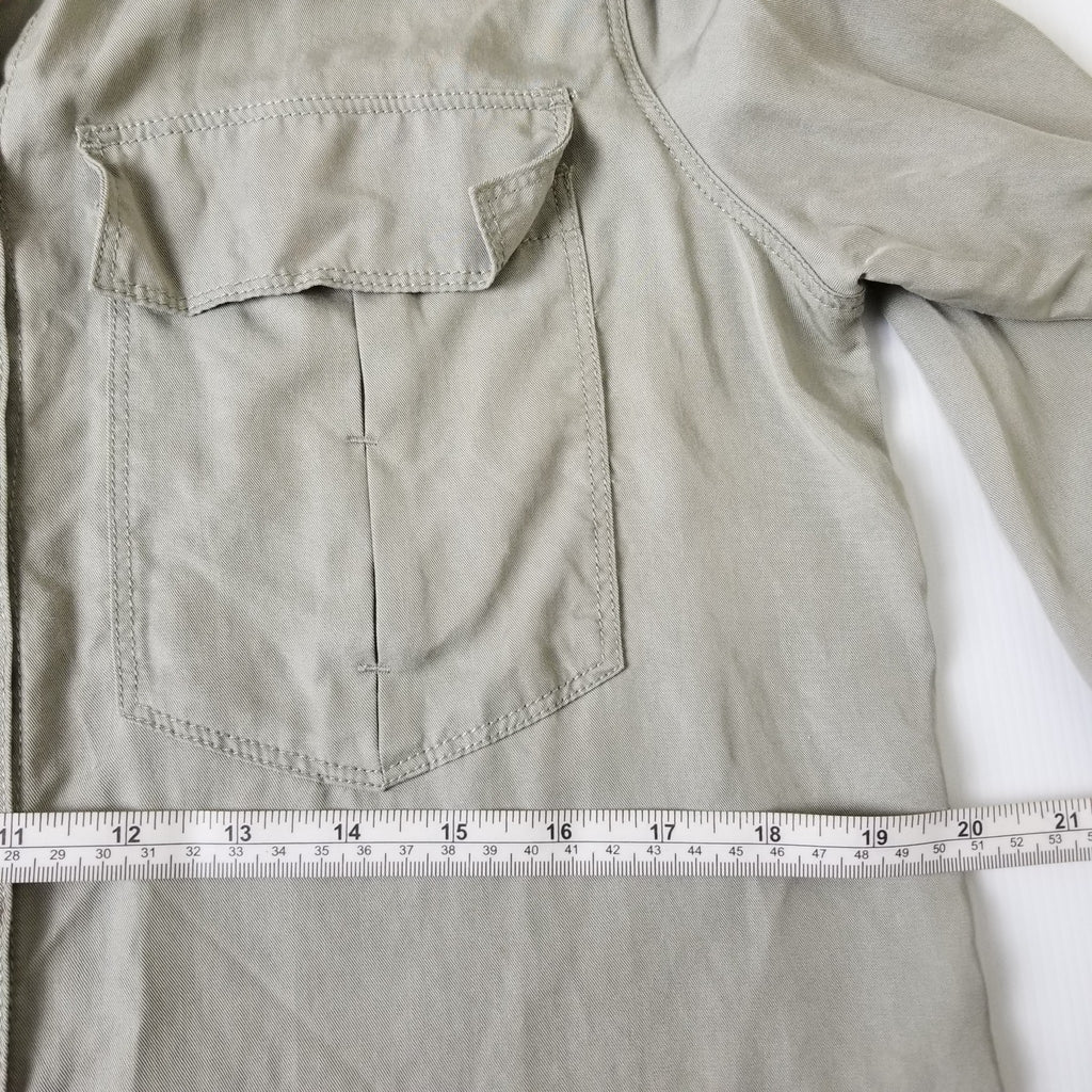 Seed Heritage Women's Casual Sage Green Long Sleeve Button Up Top Blouse Size 10