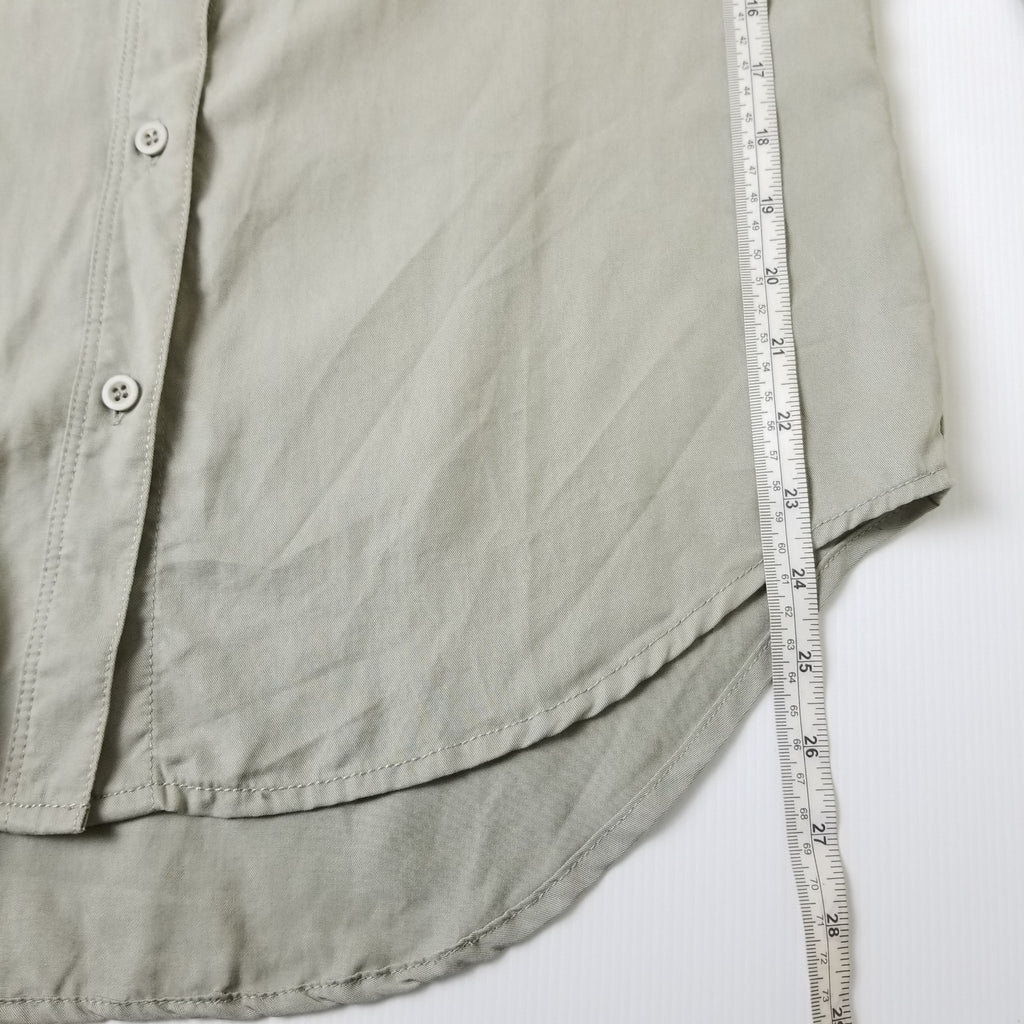 Seed Heritage Women's Casual Sage Green Long Sleeve Button Up Top Blouse Size 10