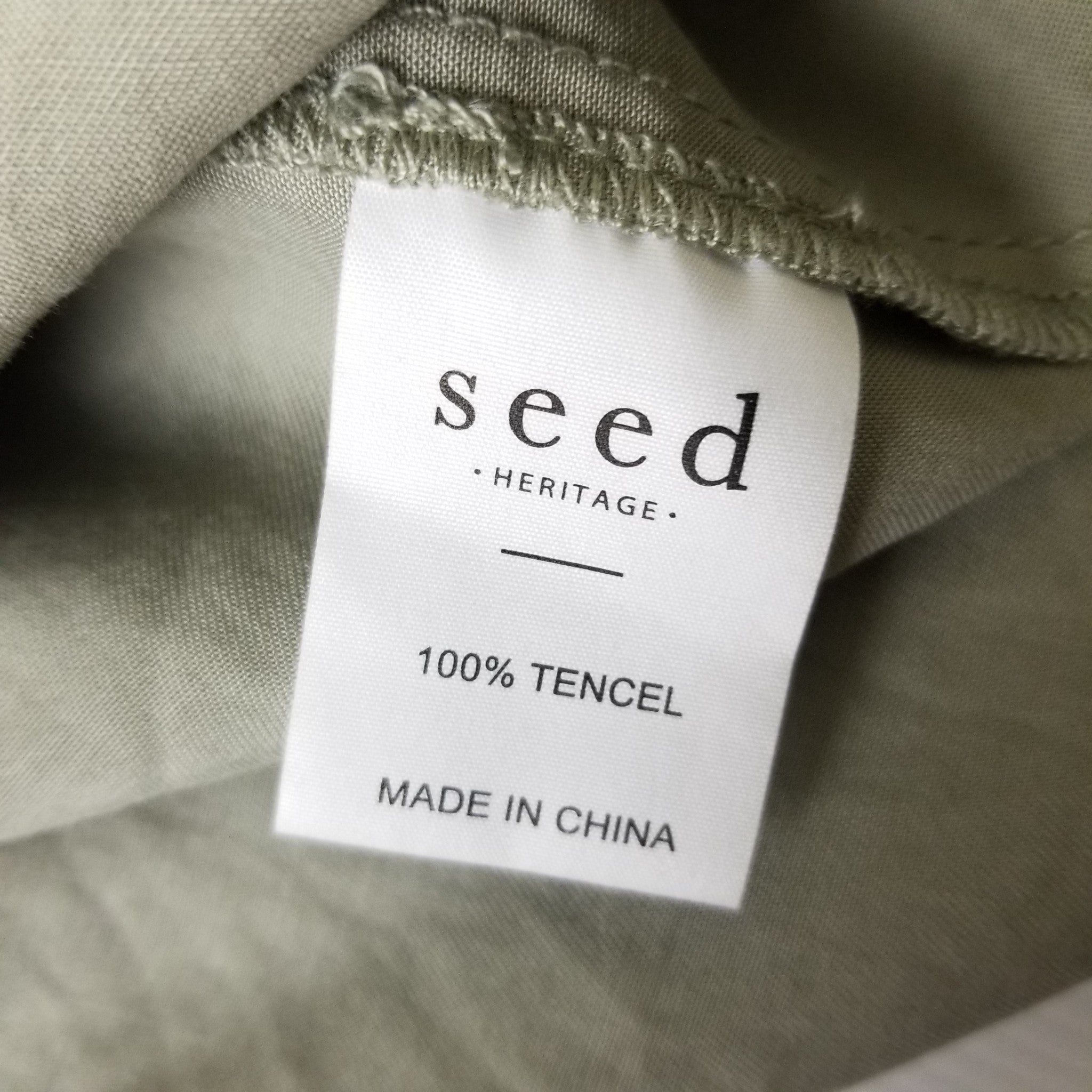 Seed Heritage Women's Casual Sage Green Long Sleeve Button Up Top Blouse Size 10