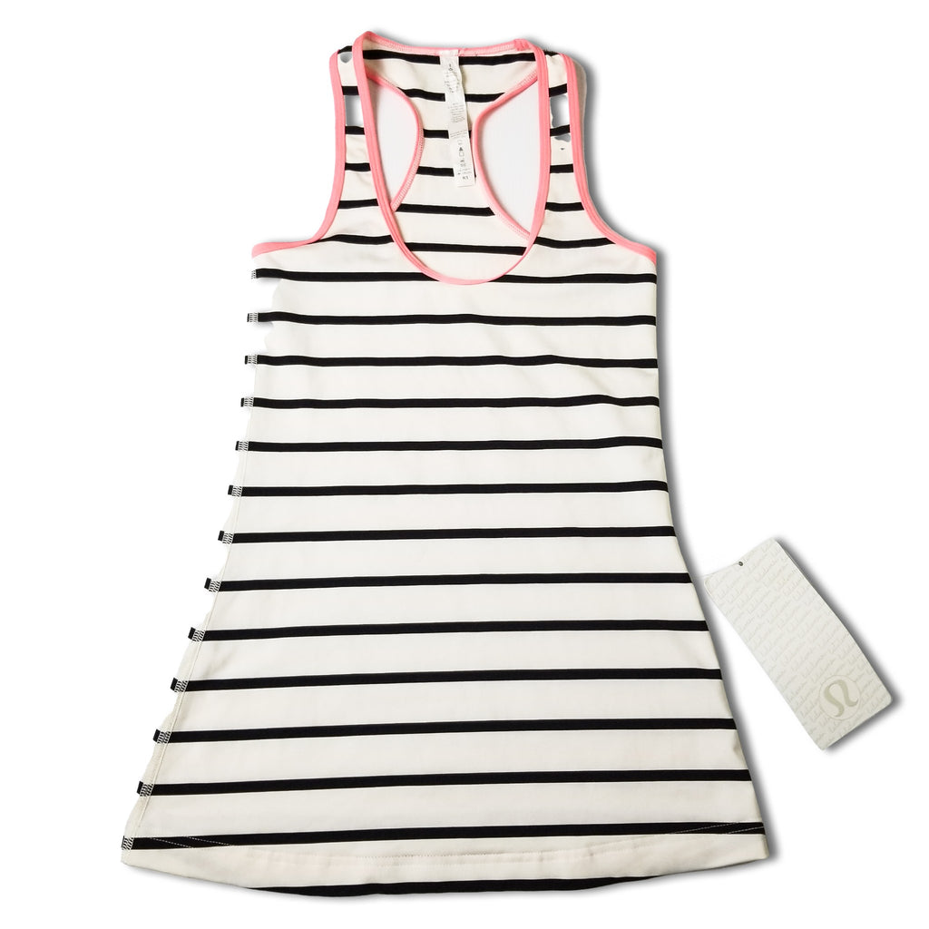Lululemon Athletica Black White Striped Women's Racerback Tank Top Activewear 2