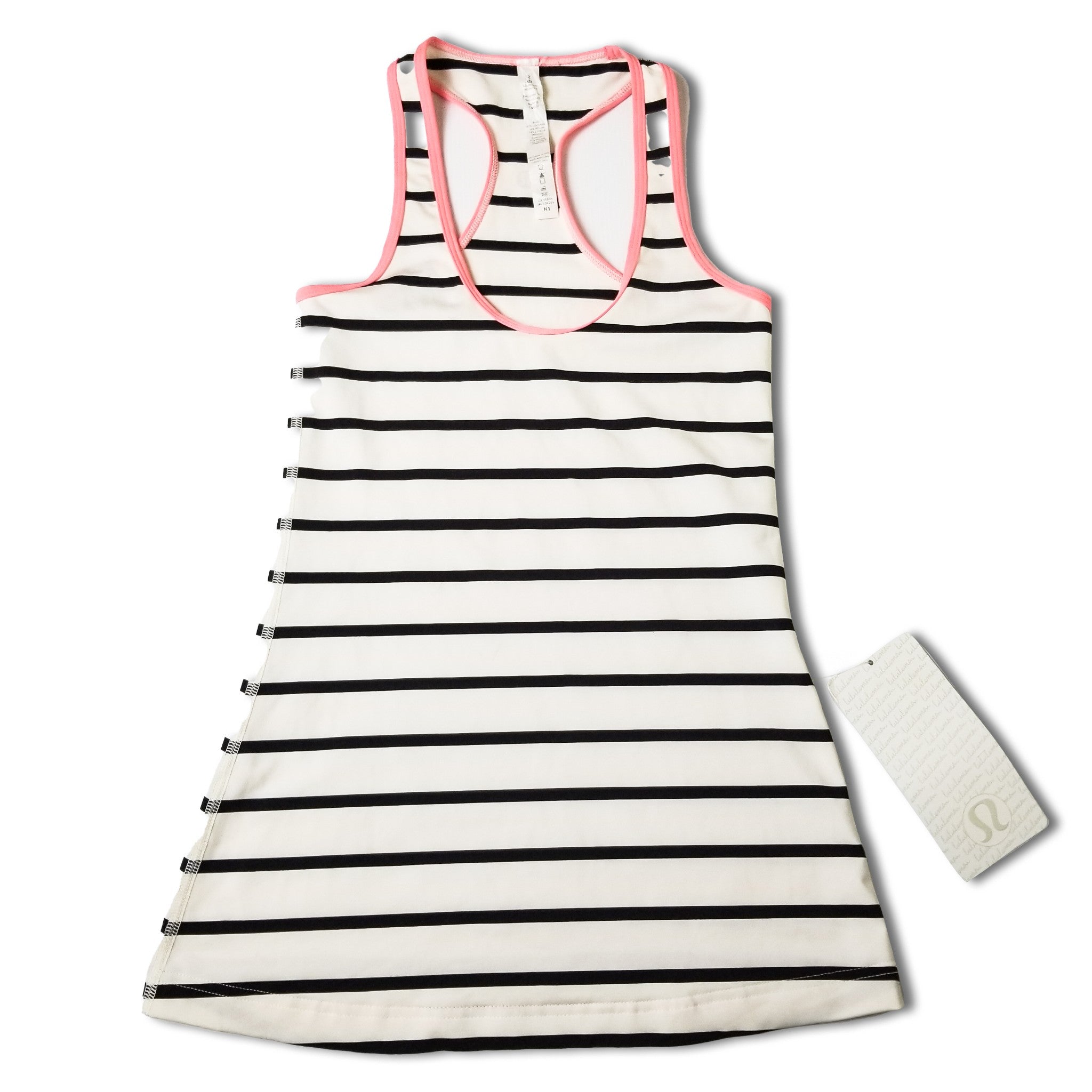 Lululemon Athletica Black White Striped Women's Racerback Tank Top Activewear 2