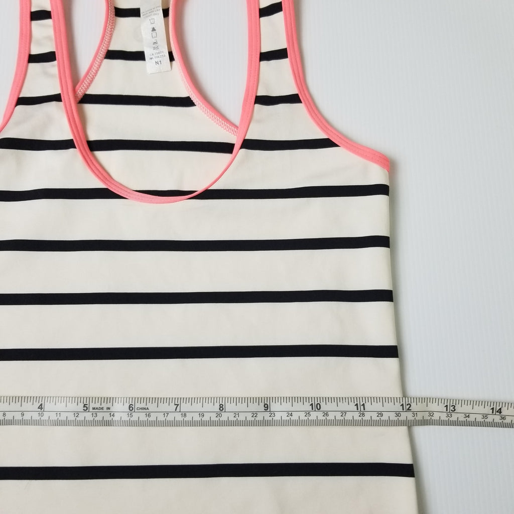 Lululemon Athletica Black White Striped Women's Racerback Tank Top Activewear 2