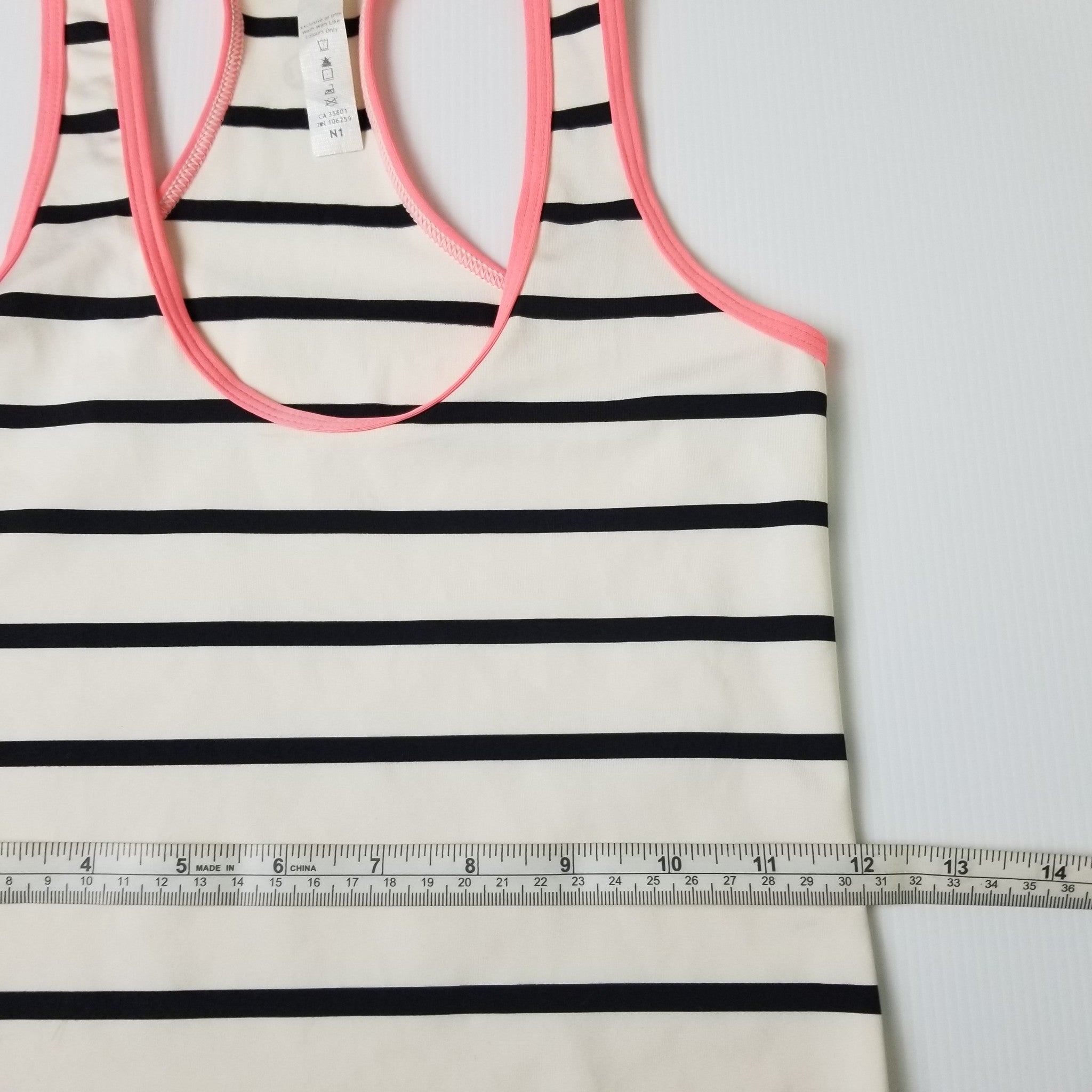 Lululemon Athletica Black White Striped Women's Racerback Tank Top Activewear 2