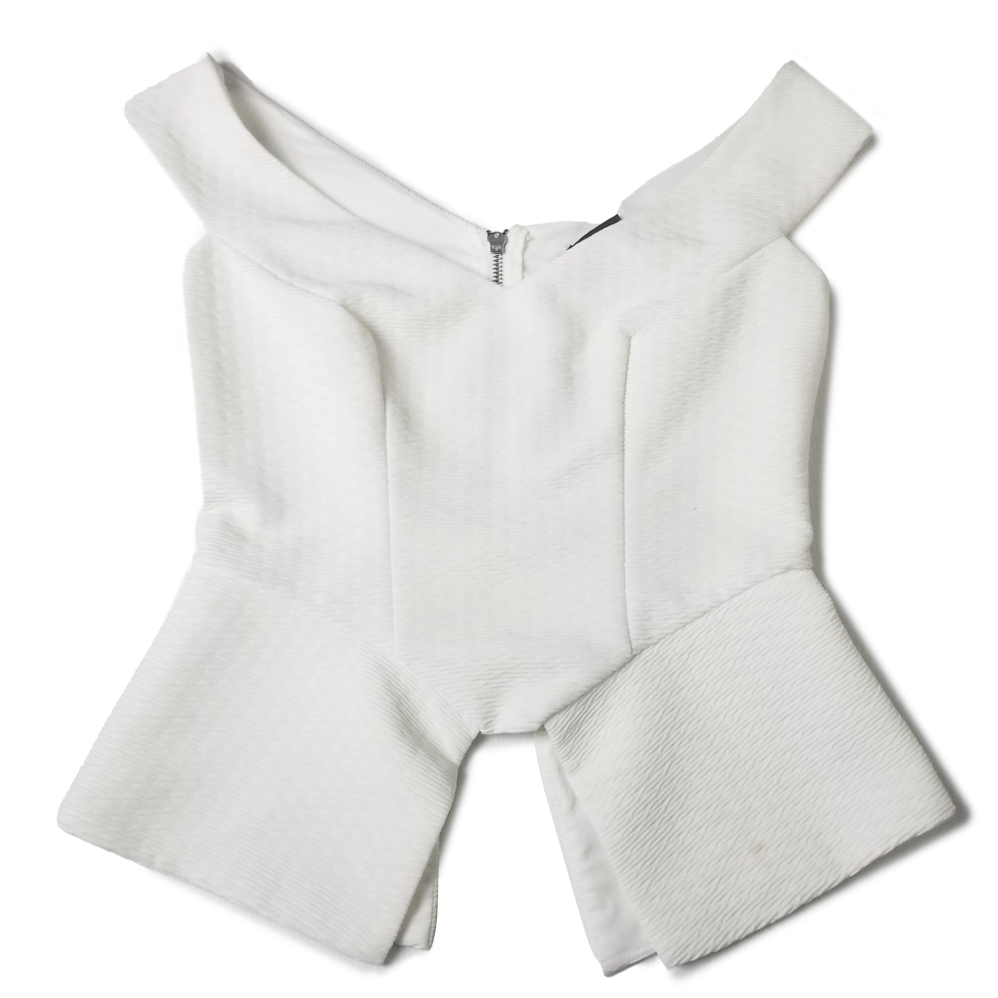 Sheike Deadly Sins Top Ivory White Cropped Women's Cutout Blouse Size 8 / Small