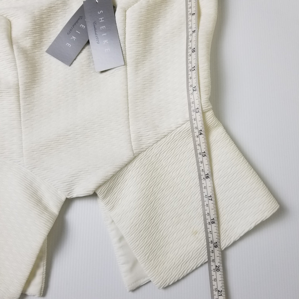 Sheike Deadly Sins Top Ivory White Cropped Women's Cutout Blouse Size 8 / Small