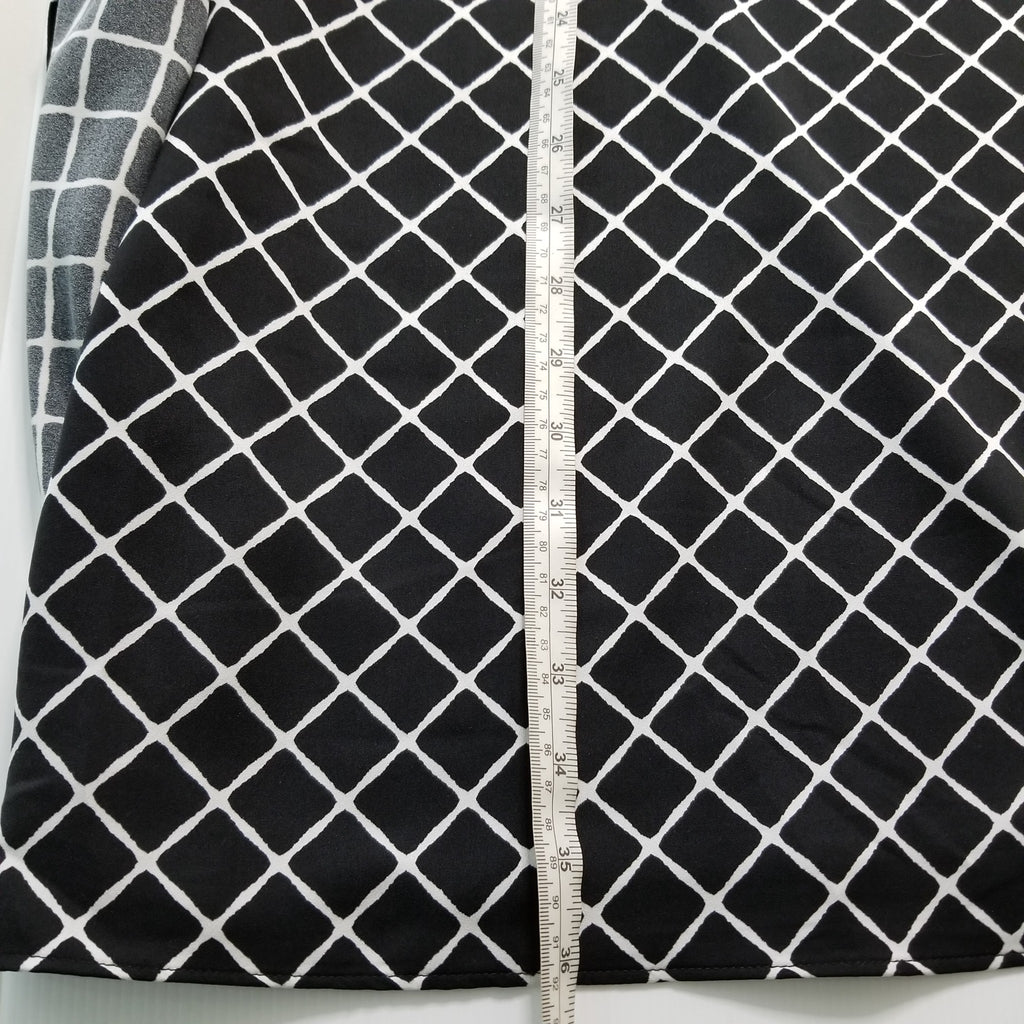 Piper Formal Black White Layered Sleeveless Women's Midi Dress Keyhole Back Sz 8