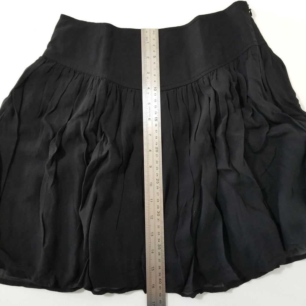PORTMANS Women's Silk Black Skater A-Line Mini Skirt Fashion Cocktail Party Wear