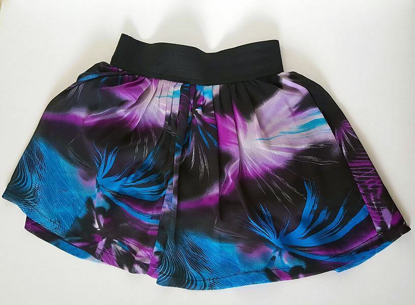 ICE Women's Black Purple Blue Tropical Fashion Sexy Print Cocktail Mini Skirt