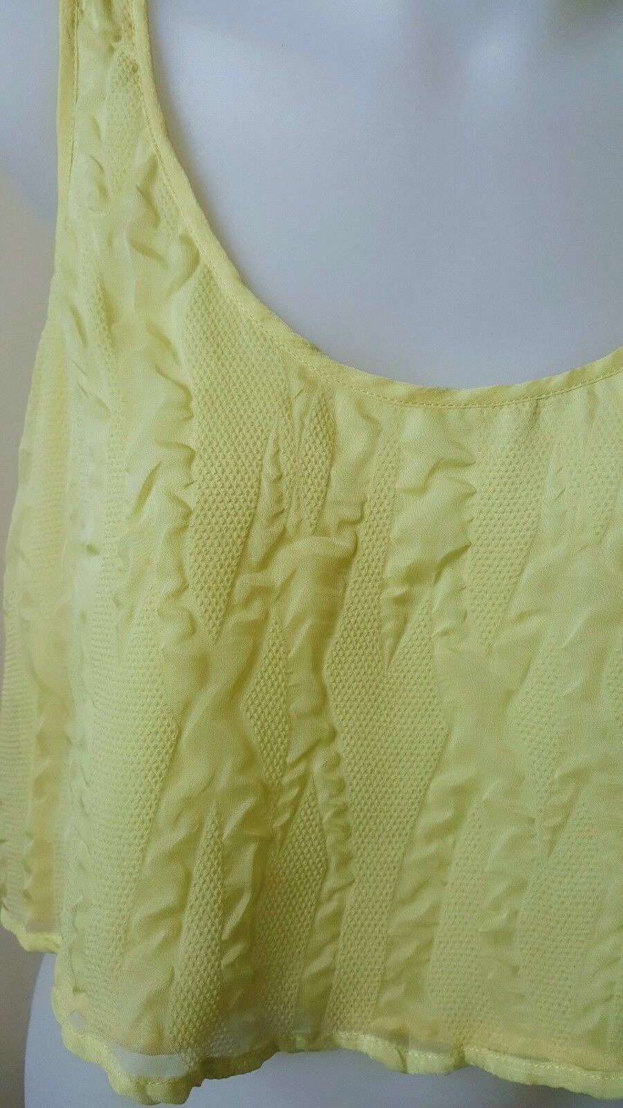 Russh Women's Cute Canary Yellow Cropped Sleeveless Singlet Fashion Sexy Top