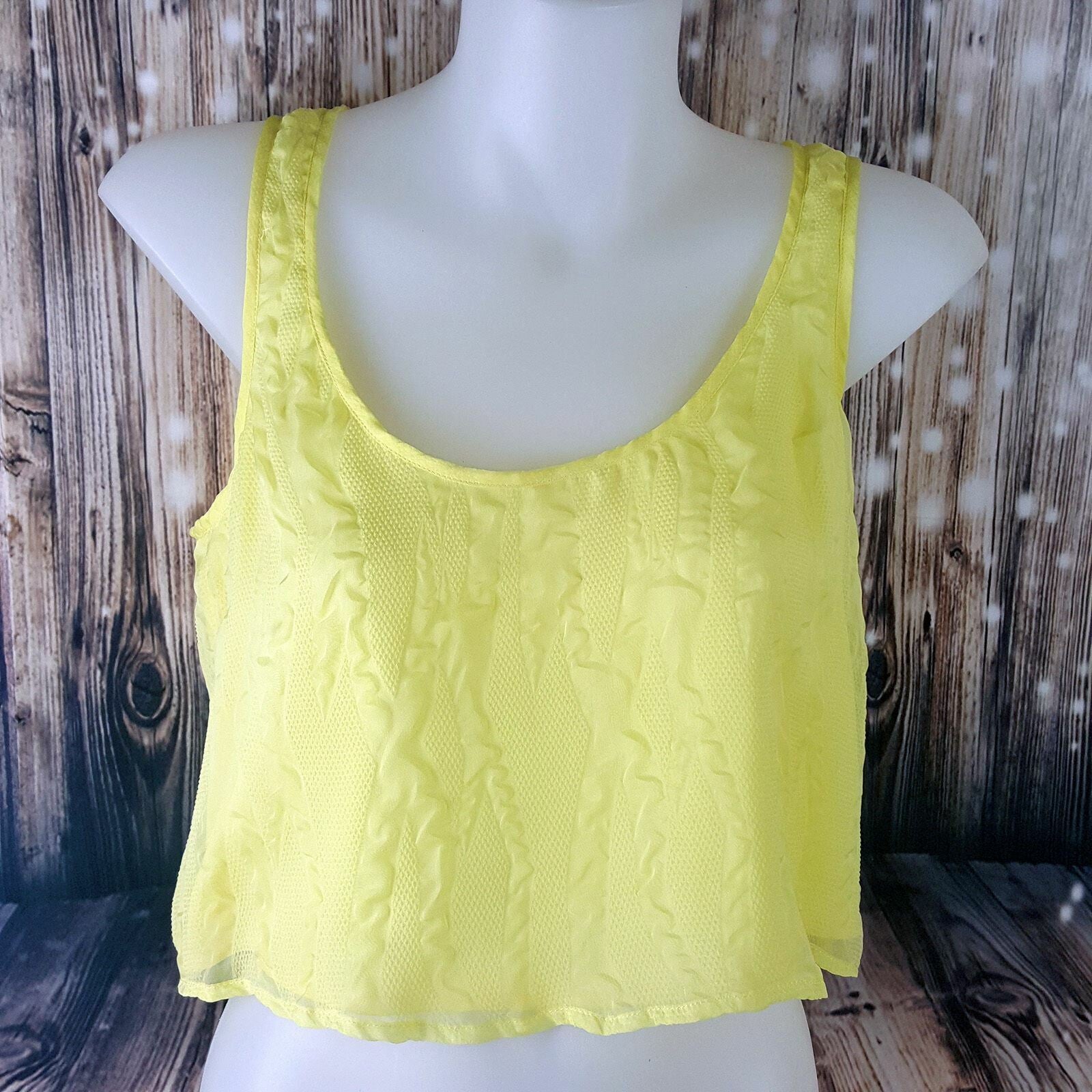 Russh Women's Cute Canary Yellow Cropped Sleeveless Singlet Fashion Sexy Top