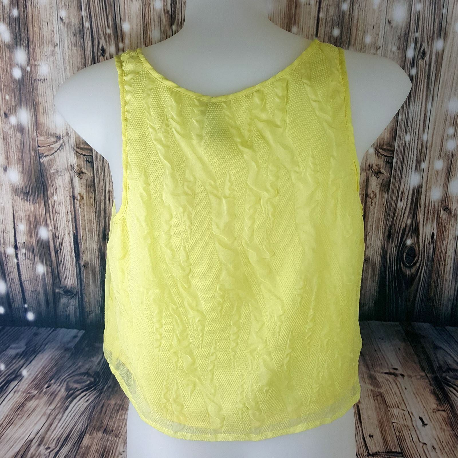 Russh Women's Cute Canary Yellow Cropped Sleeveless Singlet Fashion Sexy Top