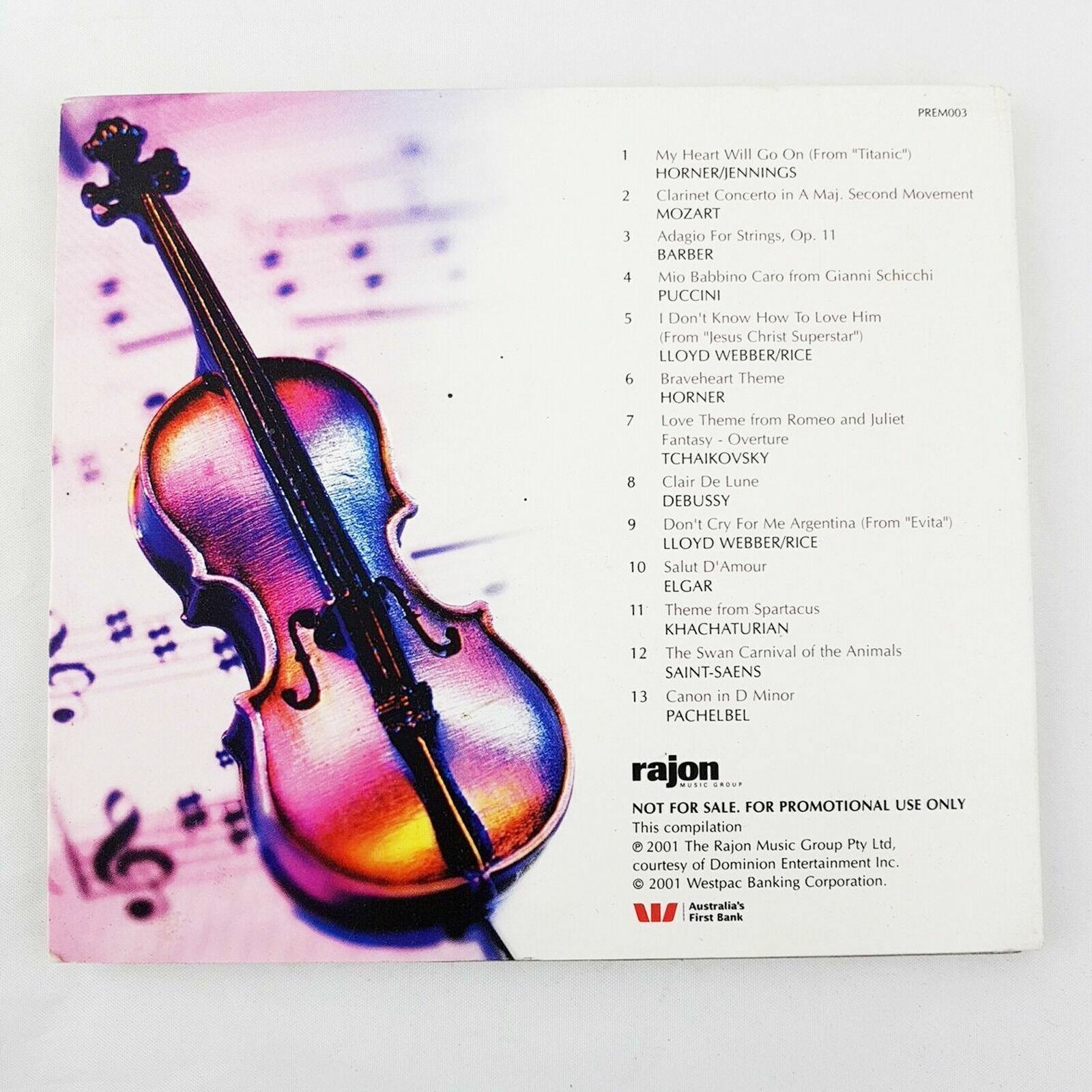 Cinema Classics CD Compilation My Heart Will Go On Canon in D Minor Mozart
