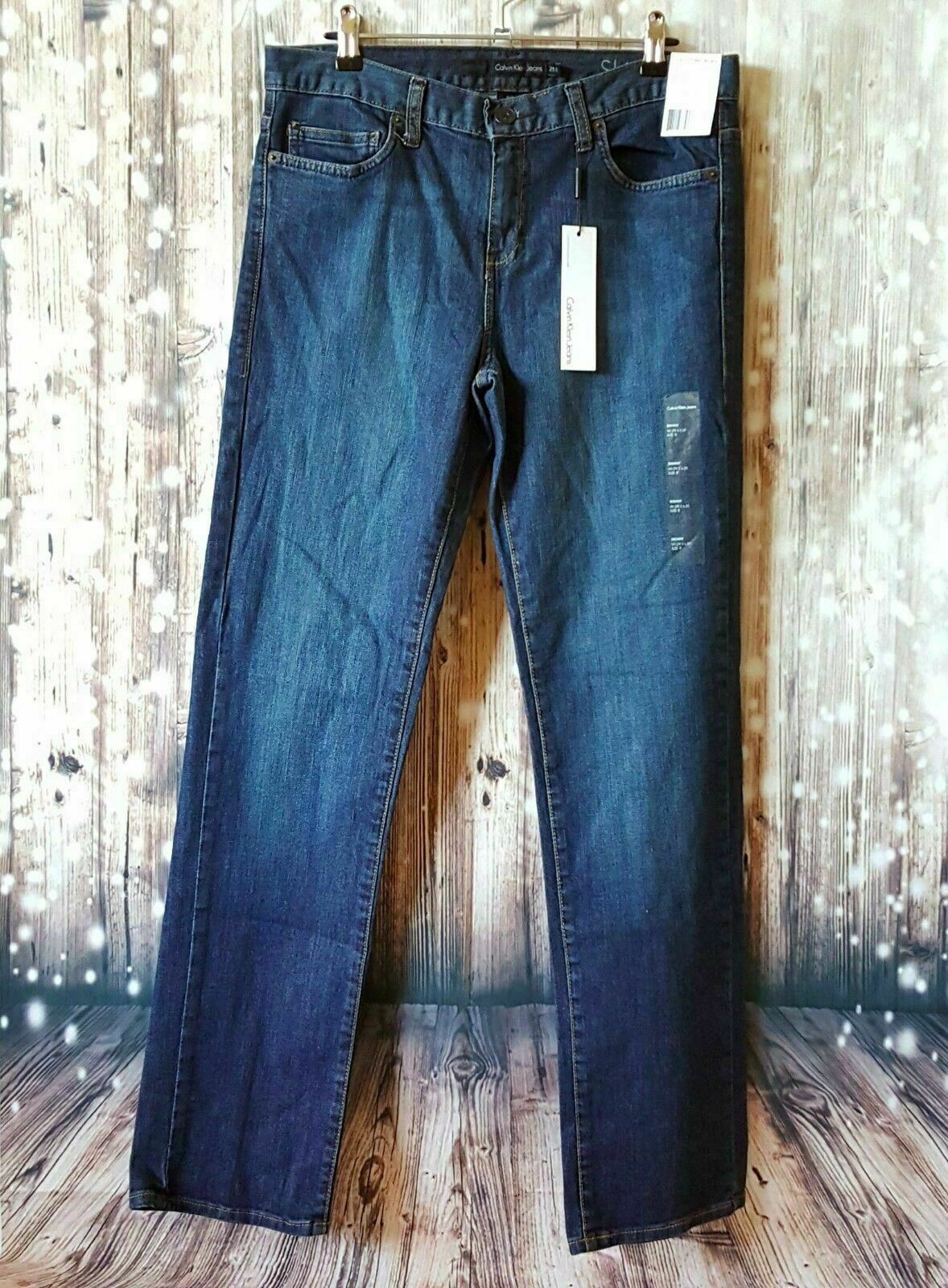 CALVIN KLEIN Womens Fashion Denim Skinny Jeans Sexy Slim Fit Dark Blue Pants New