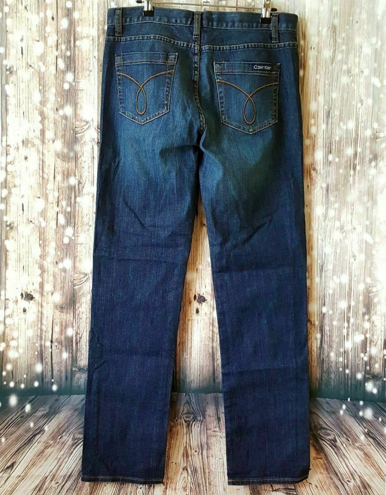 CALVIN KLEIN Womens Fashion Denim Skinny Jeans Sexy Slim Fit Dark Blue Pants New