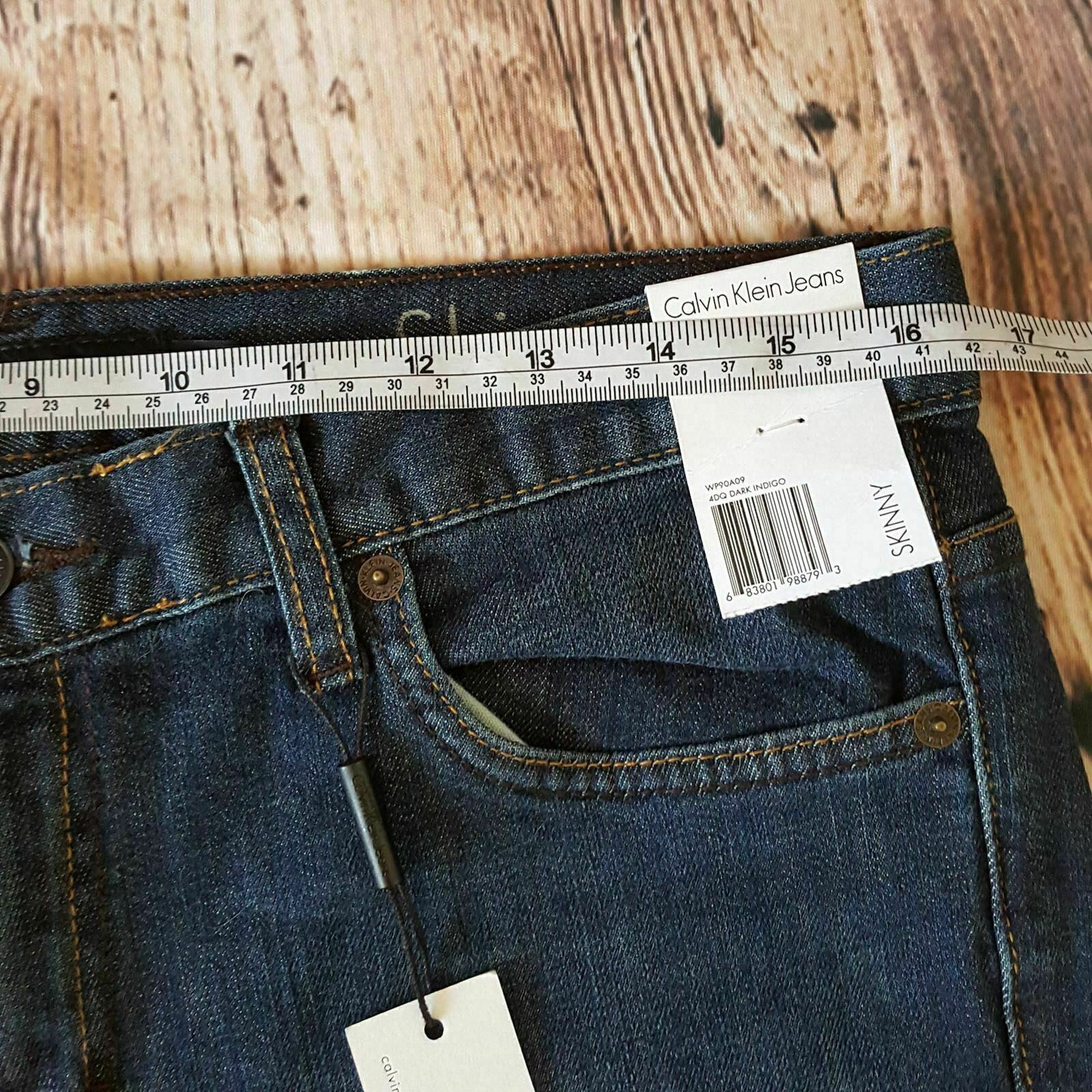 CALVIN KLEIN Womens Fashion Denim Skinny Jeans Sexy Slim Fit Dark Blue Pants New