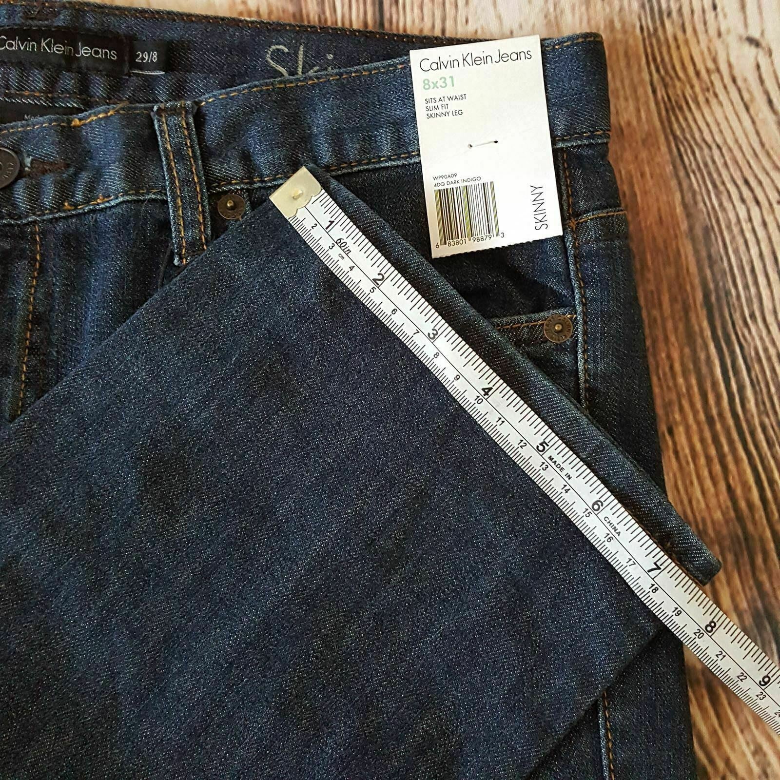CALVIN KLEIN Womens Fashion Denim Skinny Jeans Sexy Slim Fit Dark Blue Pants New