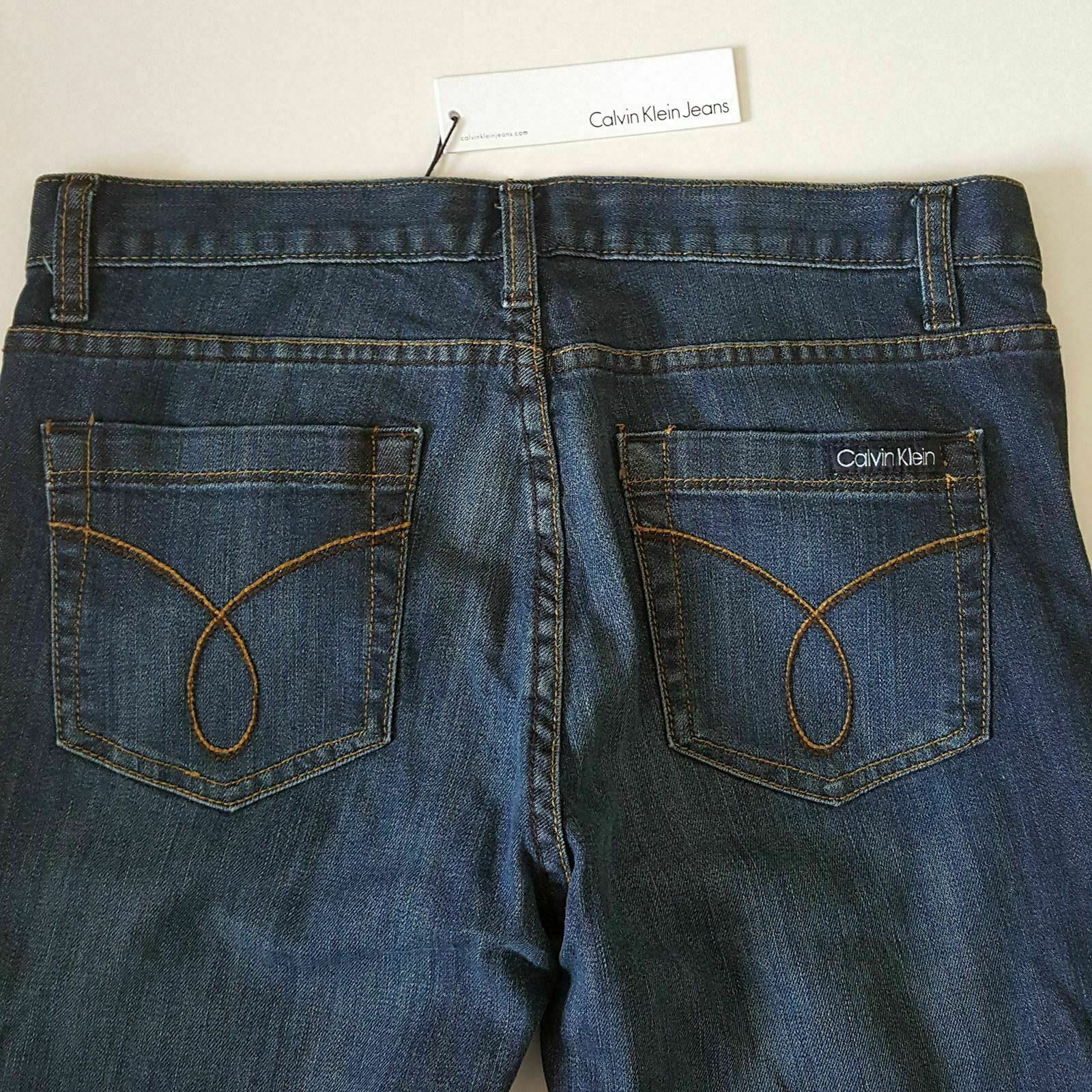 CALVIN KLEIN Womens Fashion Denim Skinny Jeans Sexy Slim Fit Dark Blue Pants New
