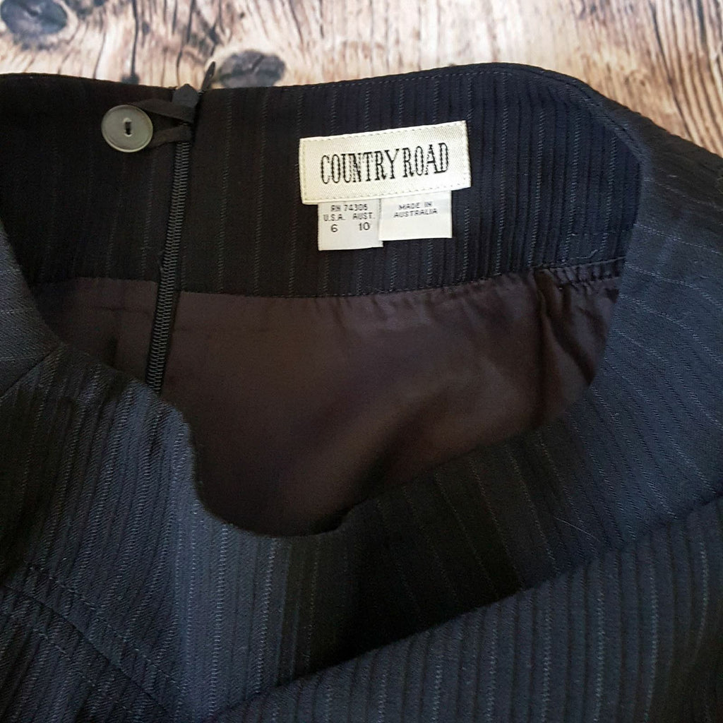 COUNTRY ROAD Women's Corporate Pinstripe Black Fashion Sexy Slim Pencil Skirt