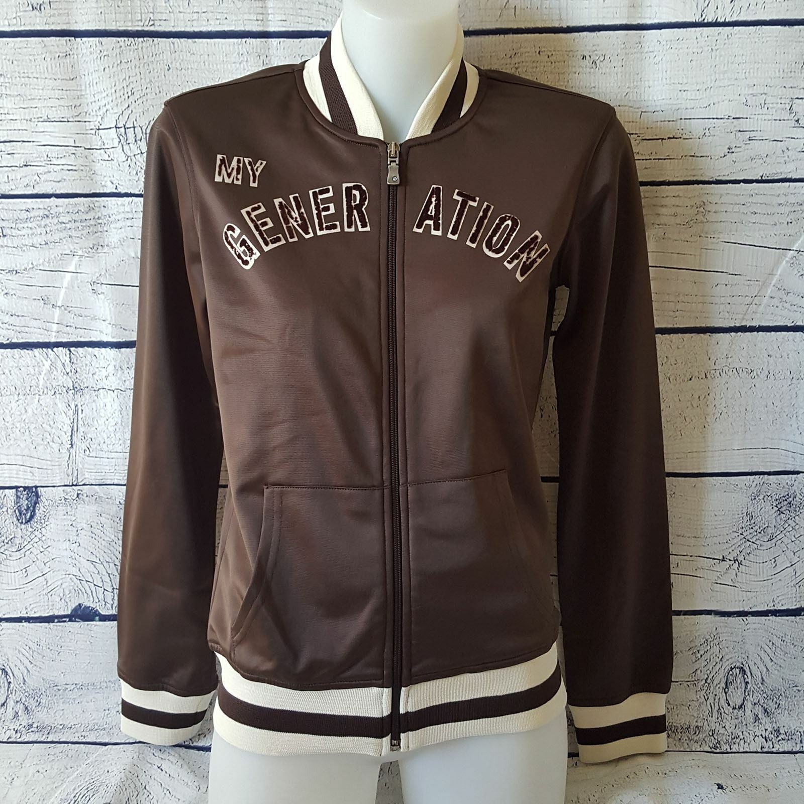 BEN SHERMAN Women's Fashion Brown Beige Zip Jacket Casual Outdoor Hiking Coat