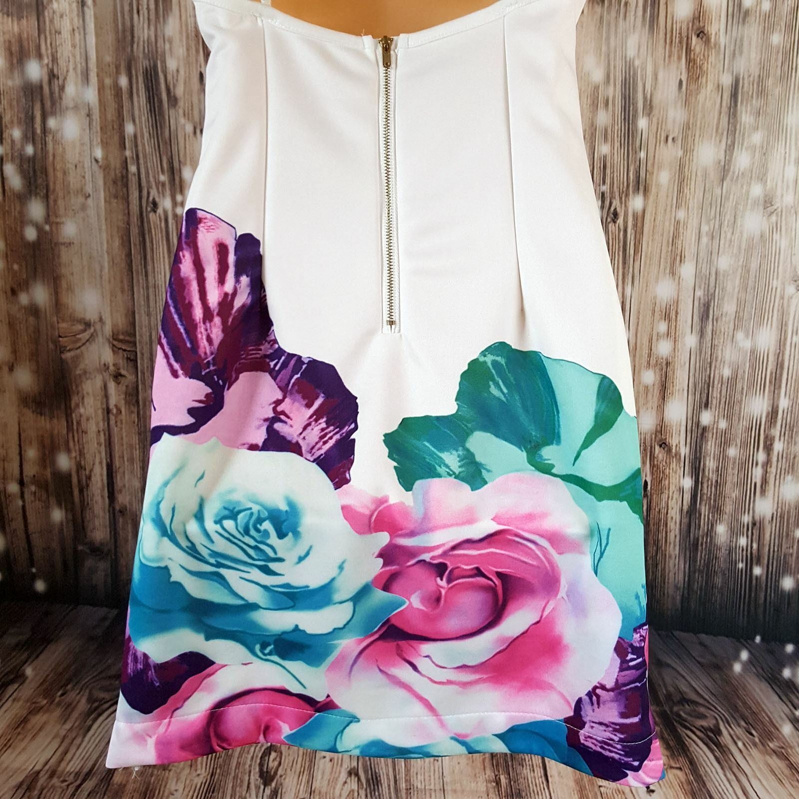 Women's White Sleeveless Classy Floral Print Ladies Summer Casual Beach Sundress