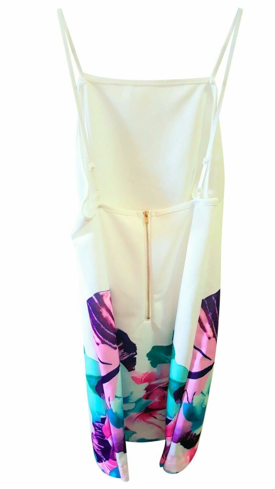 Women's White Sleeveless Classy Floral Print Ladies Summer Casual Beach Sundress