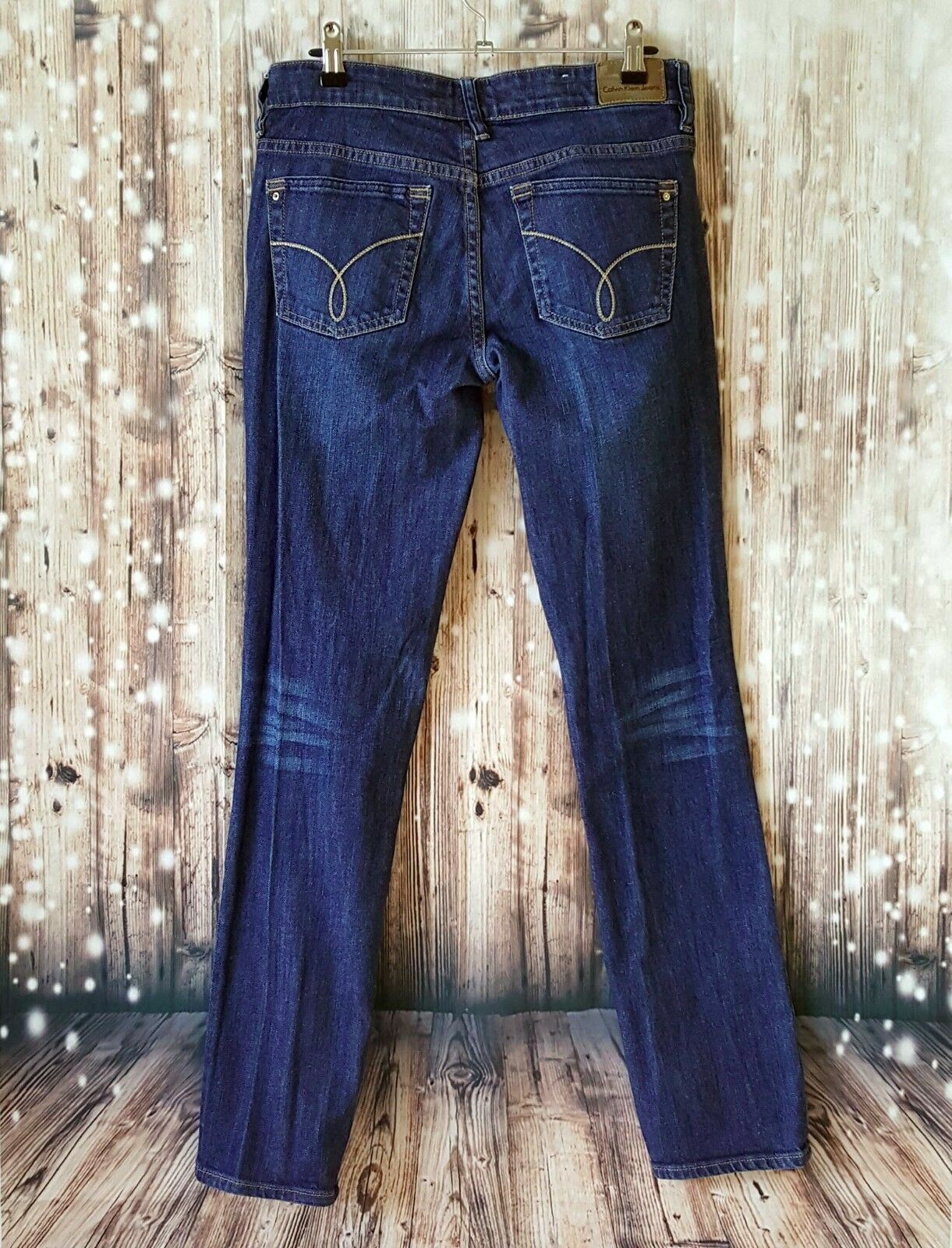 CALVIN KLEIN Women's Cotton Blue Pants Fashion Elegant High Quality Jeans Denim
