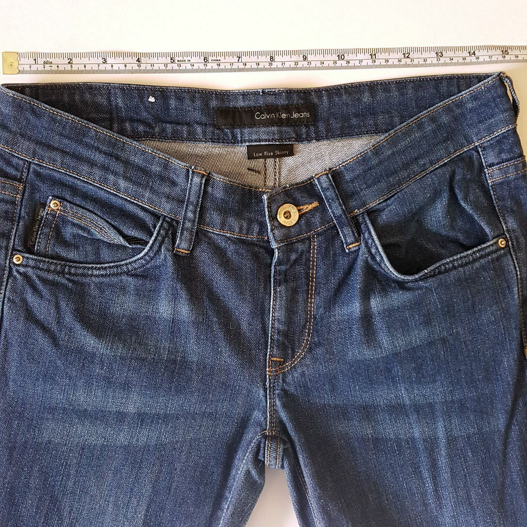 CALVIN KLEIN Women's Cotton Blue Pants Fashion Elegant High Quality Jeans Denim