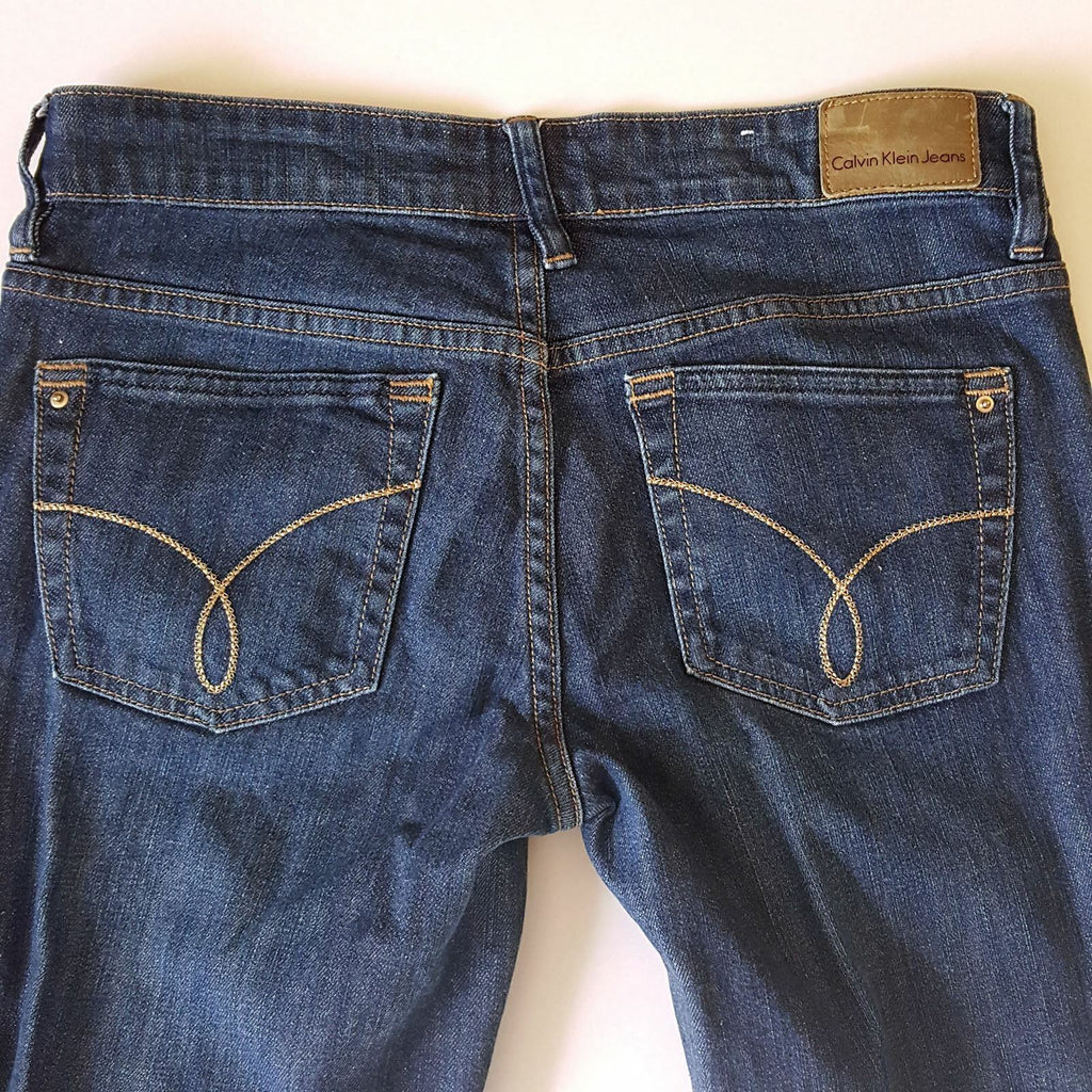 CALVIN KLEIN Women's Cotton Blue Pants Fashion Elegant High Quality Jeans Denim