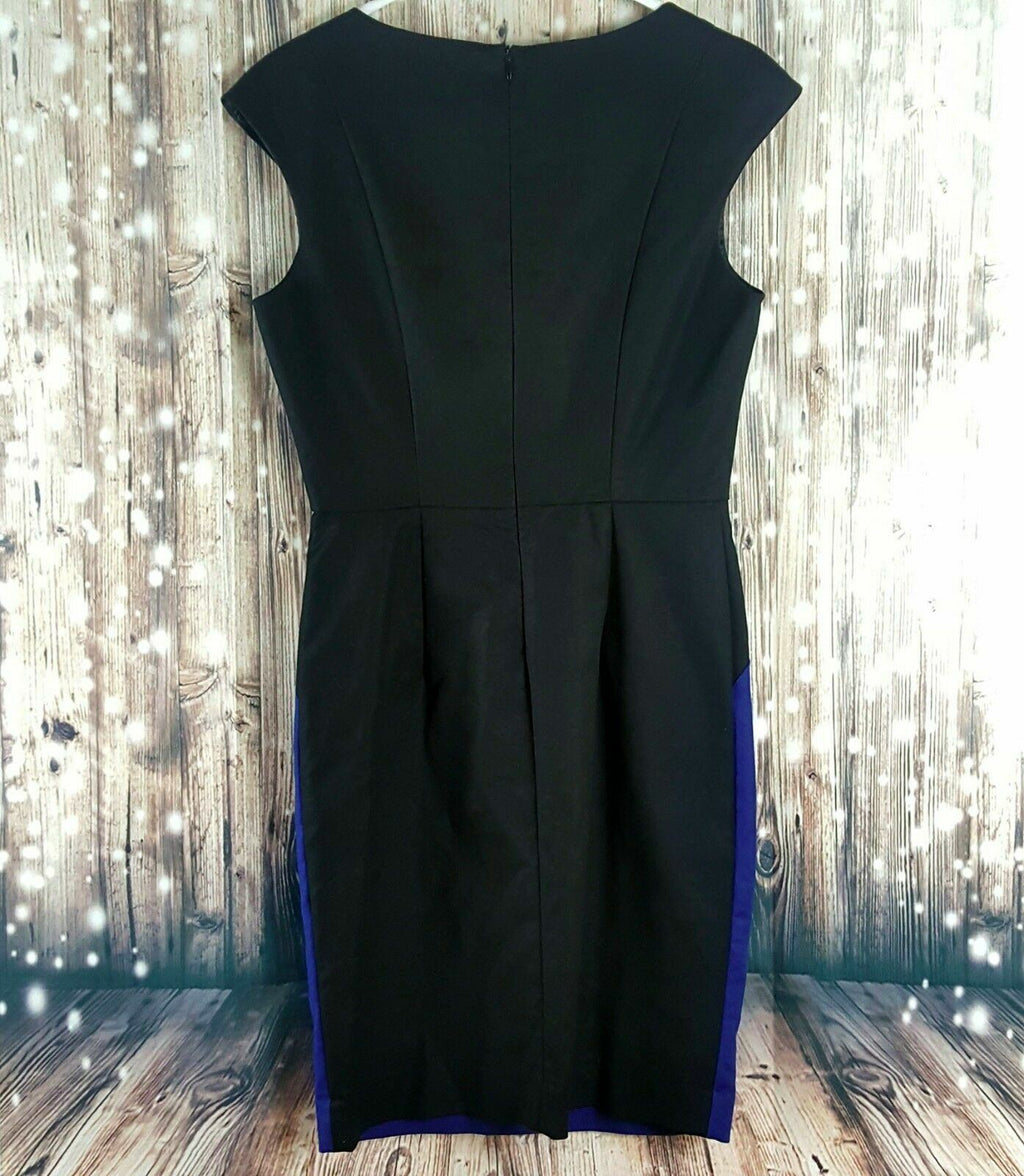 ZARA Black Blue Women's Sheath Dress Capped Sleeve  Ladies Office Work Wear