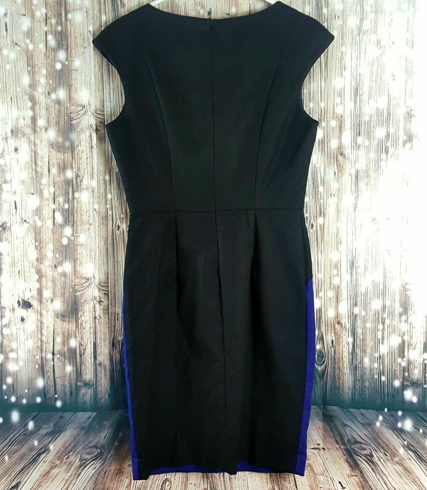 ZARA Black Blue Women's Sheath Dress Capped Sleeve  Ladies Office Work Wear
