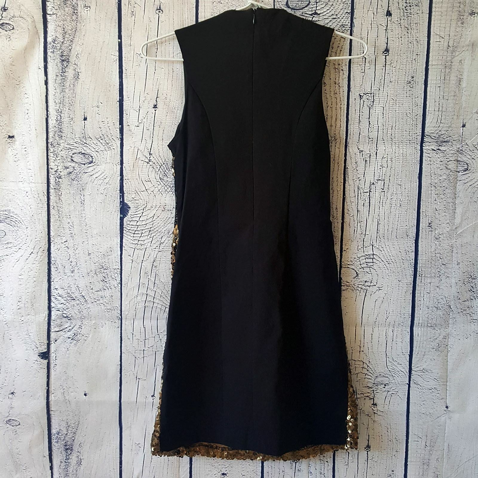 ASOS Gold Black Women's Deep V-Neck Mesh Sleeveless Cocktail Ladies Party Dress