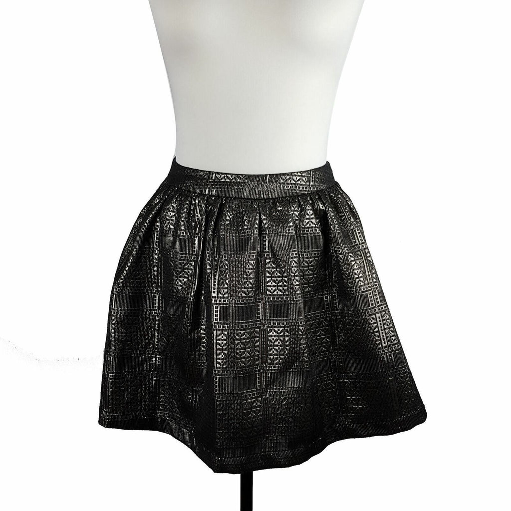 TOPSHOP Womens Gold Black Metallic Sexy Cocktail Puffy Bubble Fashion Mini Skirt