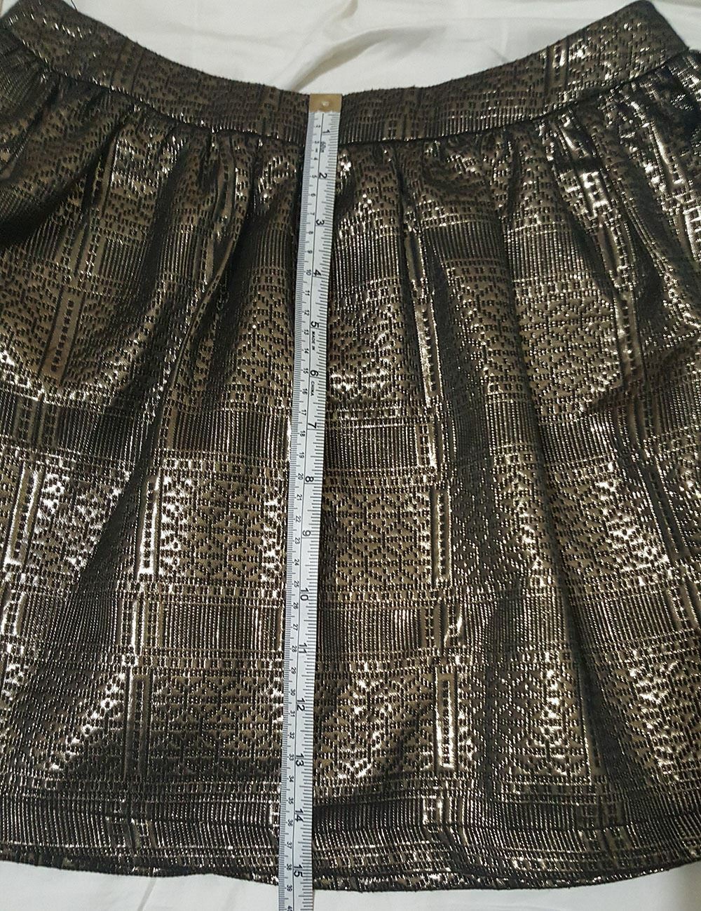 TOPSHOP Womens Gold Black Metallic Sexy Cocktail Puffy Bubble Fashion Mini Skirt