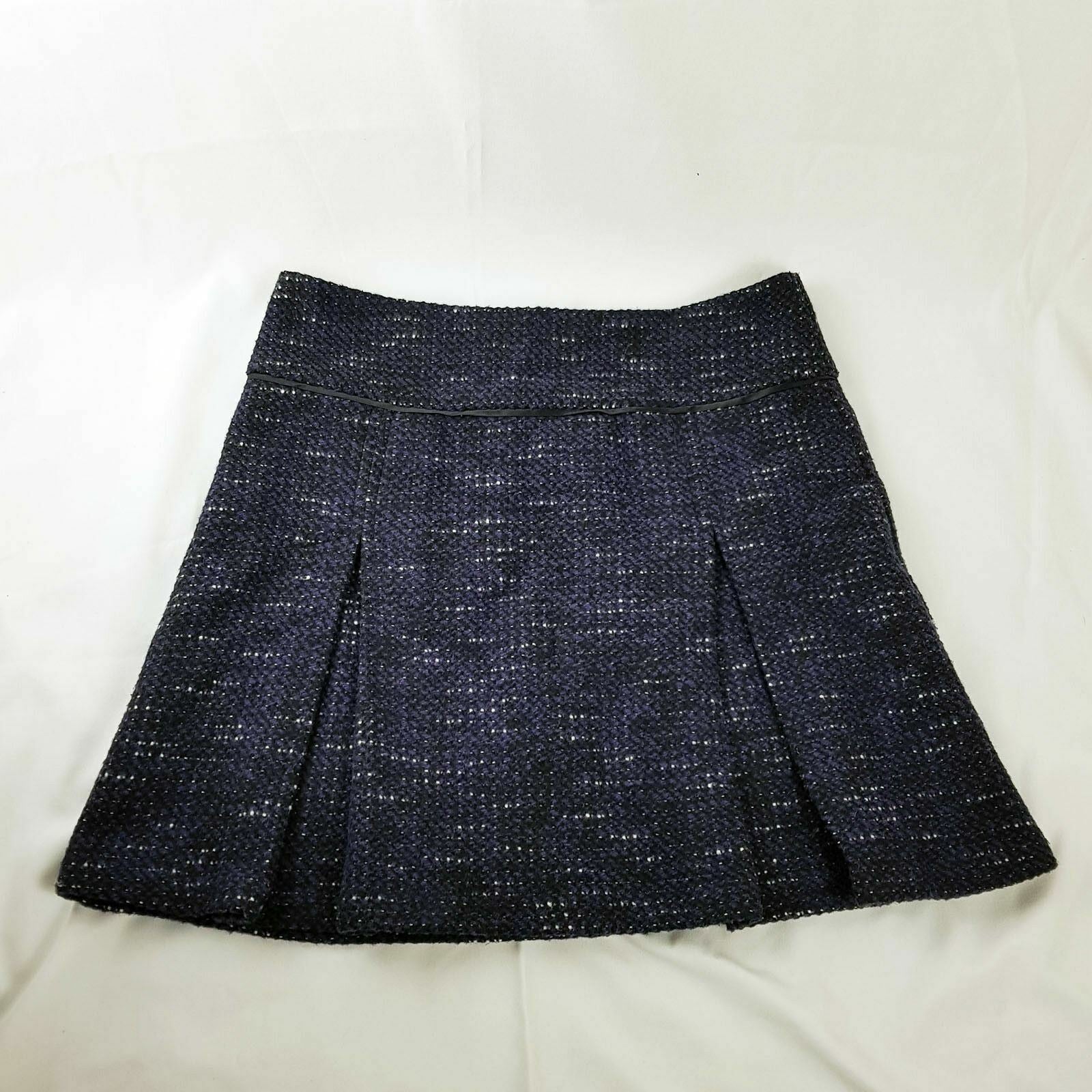 PORTMANS Womens Pleated Knit Knee-length Skirt Sexy Dark Purple Work Casual Wear