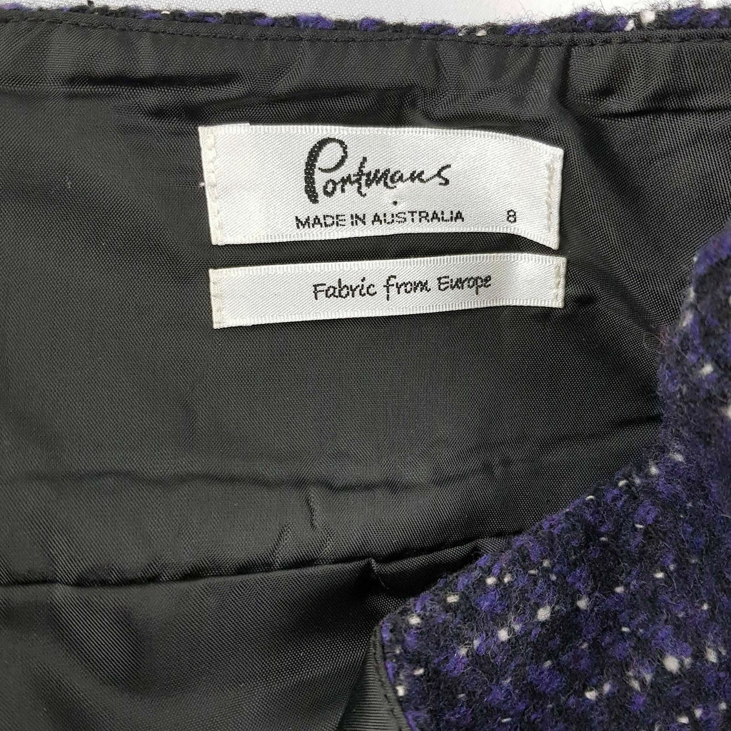 PORTMANS Womens Pleated Knit Knee-length Skirt Sexy Dark Purple Work Casual Wear