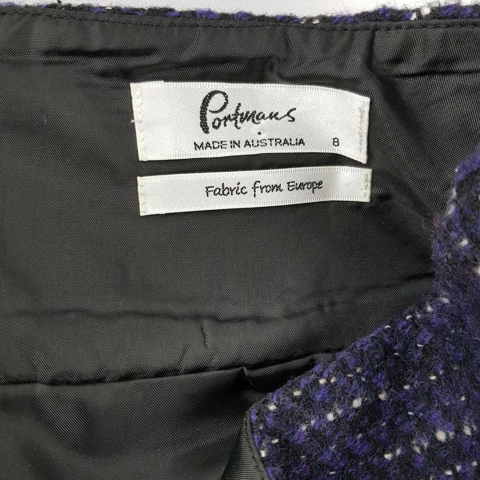 PORTMANS Womens Pleated Knit Knee-length Skirt Sexy Dark Purple Work Casual Wear