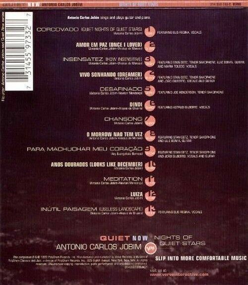 Quiet Now Nights of Quit Stars by Antônio Carlos Jobim CD 1999 Verve Brand New