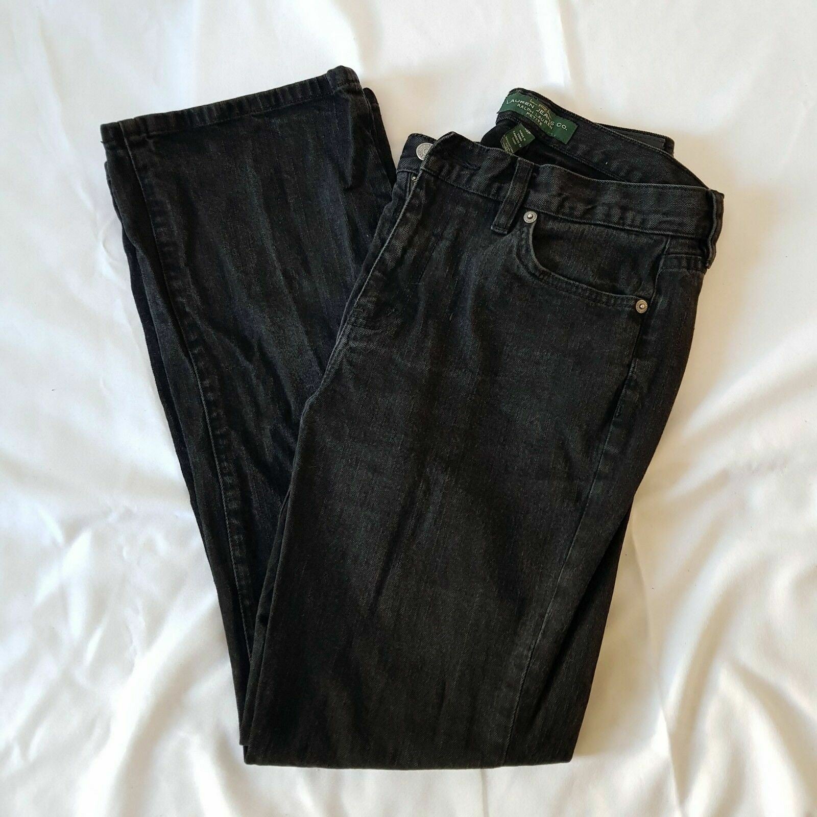 RALPH LAUREN LRL JEANS CO. Womens Black Slim Fit Cotton Denim Jeans Petite Pants