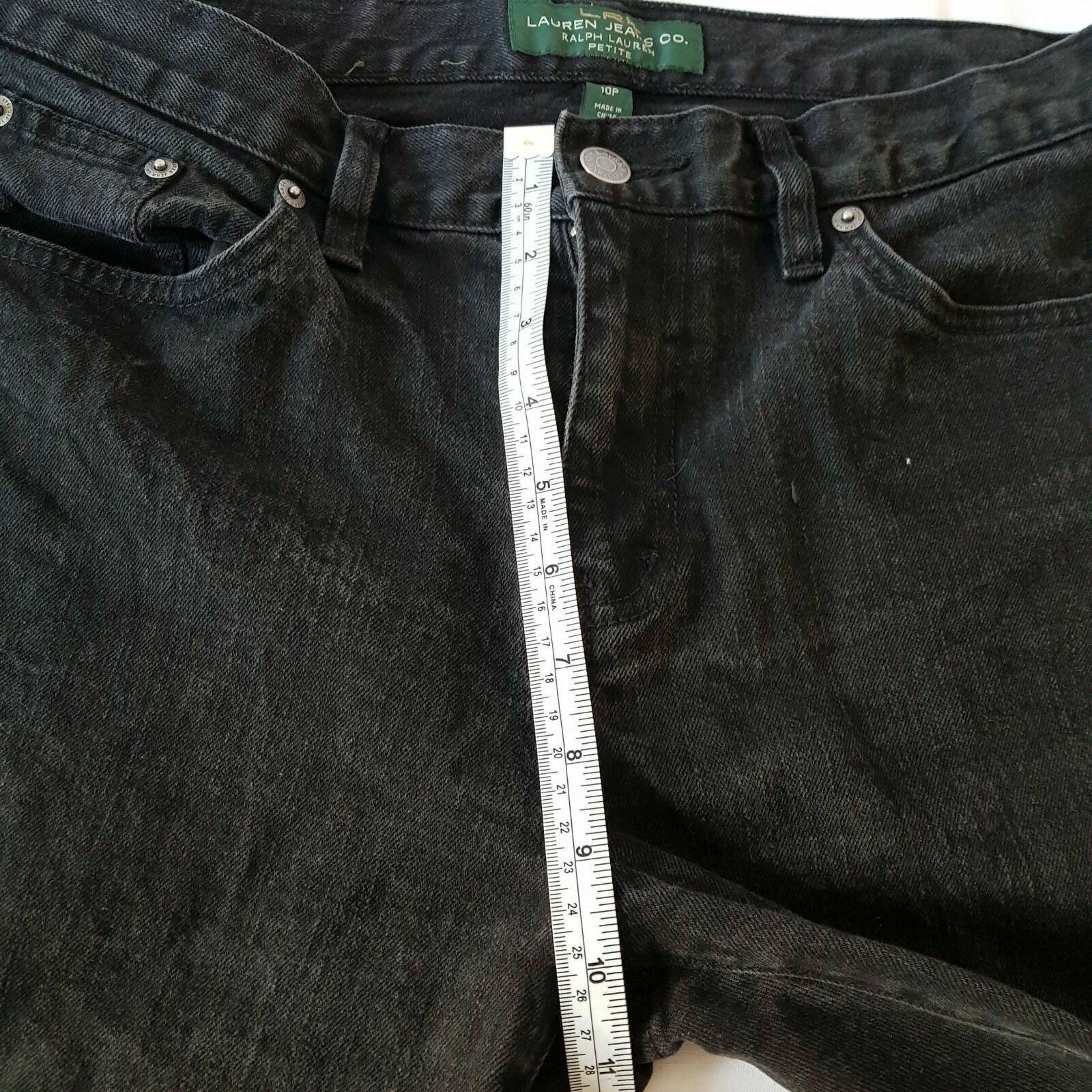 RALPH LAUREN LRL JEANS CO. Womens Black Slim Fit Cotton Denim Jeans Petite Pants