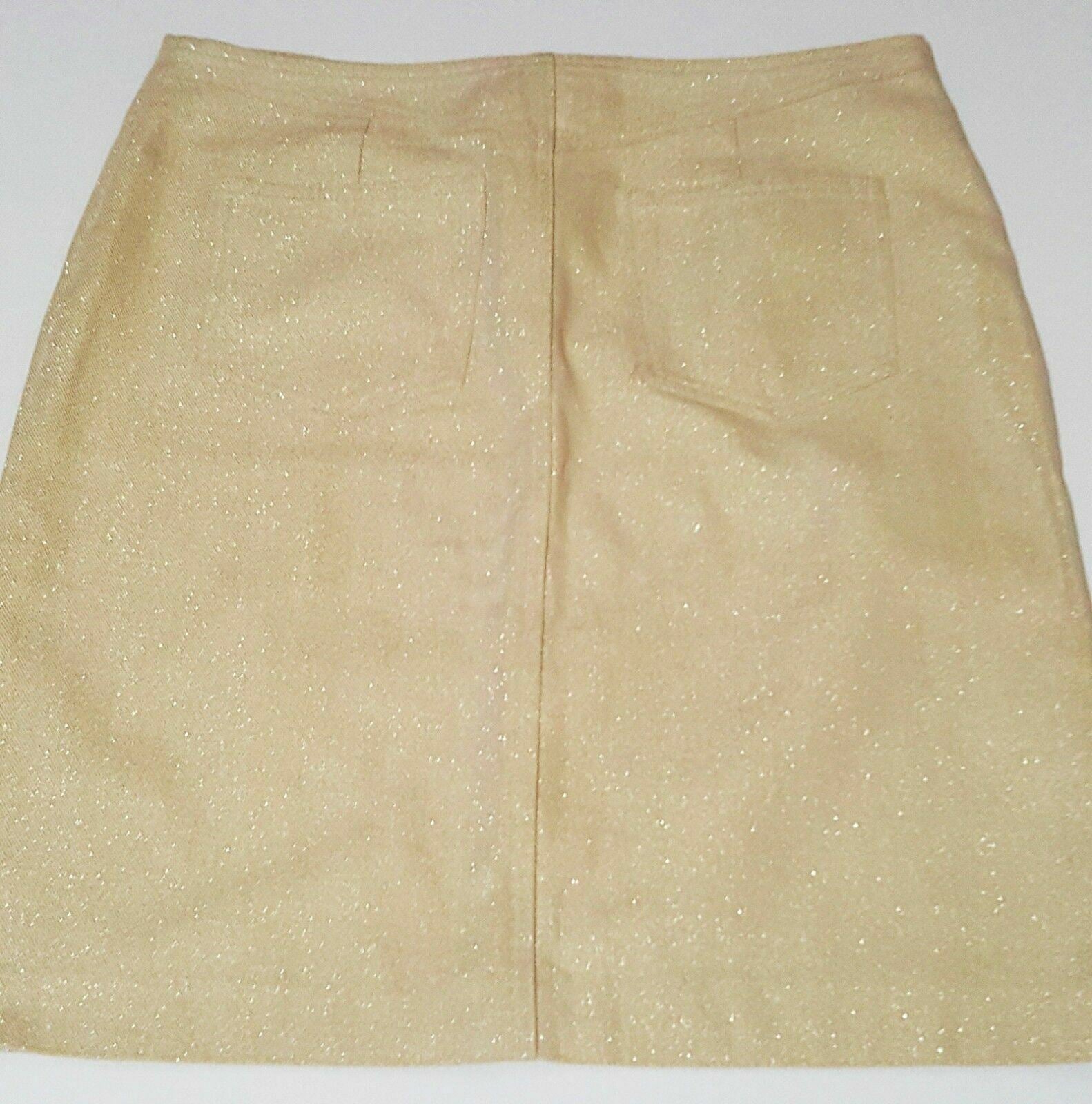 WITCHERY Womens Beige Gold Sparkly Pencil Fashion Corporate Work Business Skirt