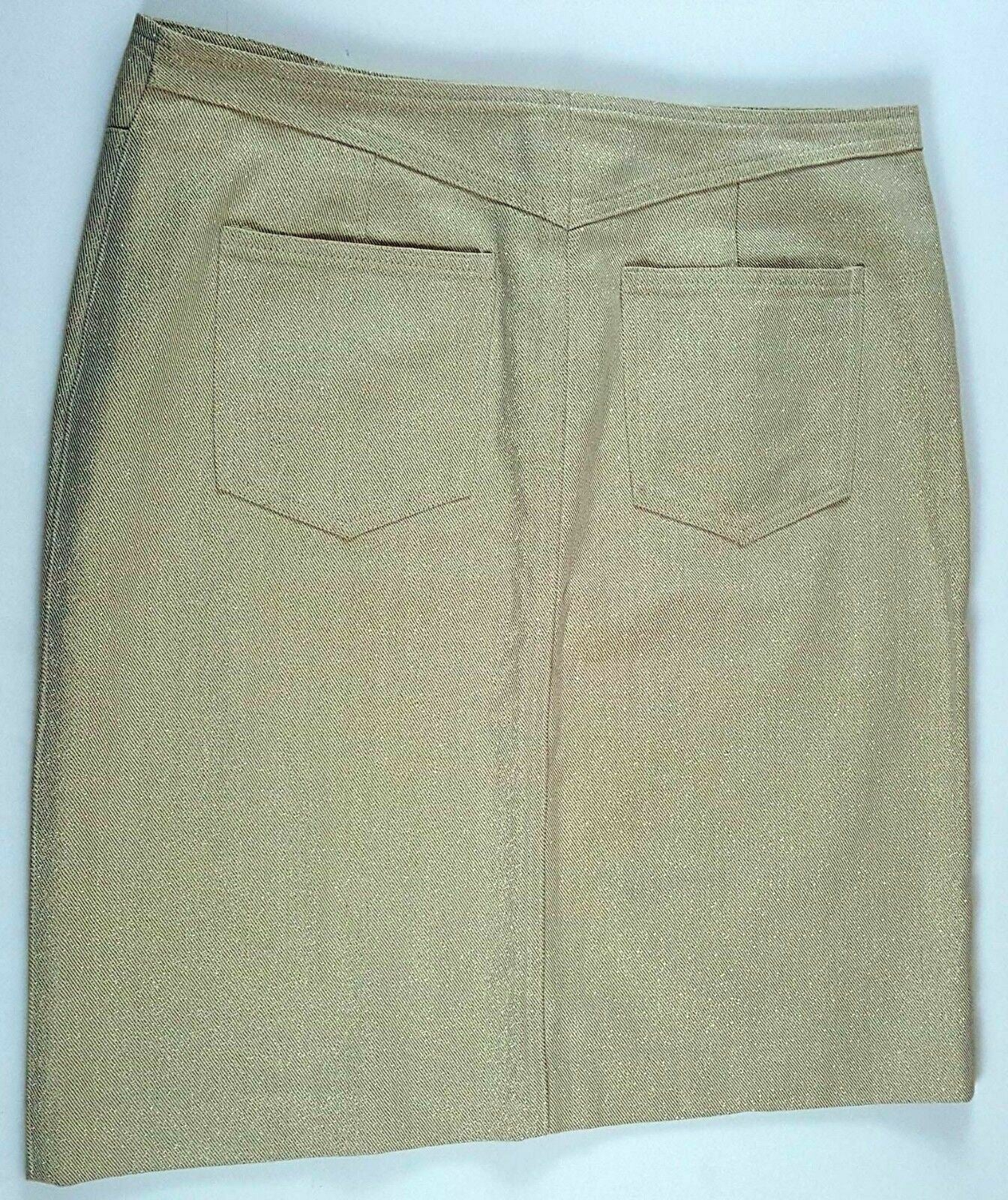 WITCHERY Womens Beige Gold Sparkly Pencil Fashion Corporate Work Business Skirt