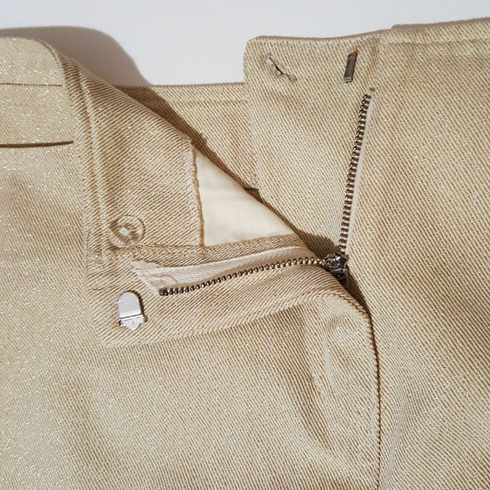 WITCHERY Womens Beige Gold Sparkly Pencil Fashion Corporate Work Business Skirt
