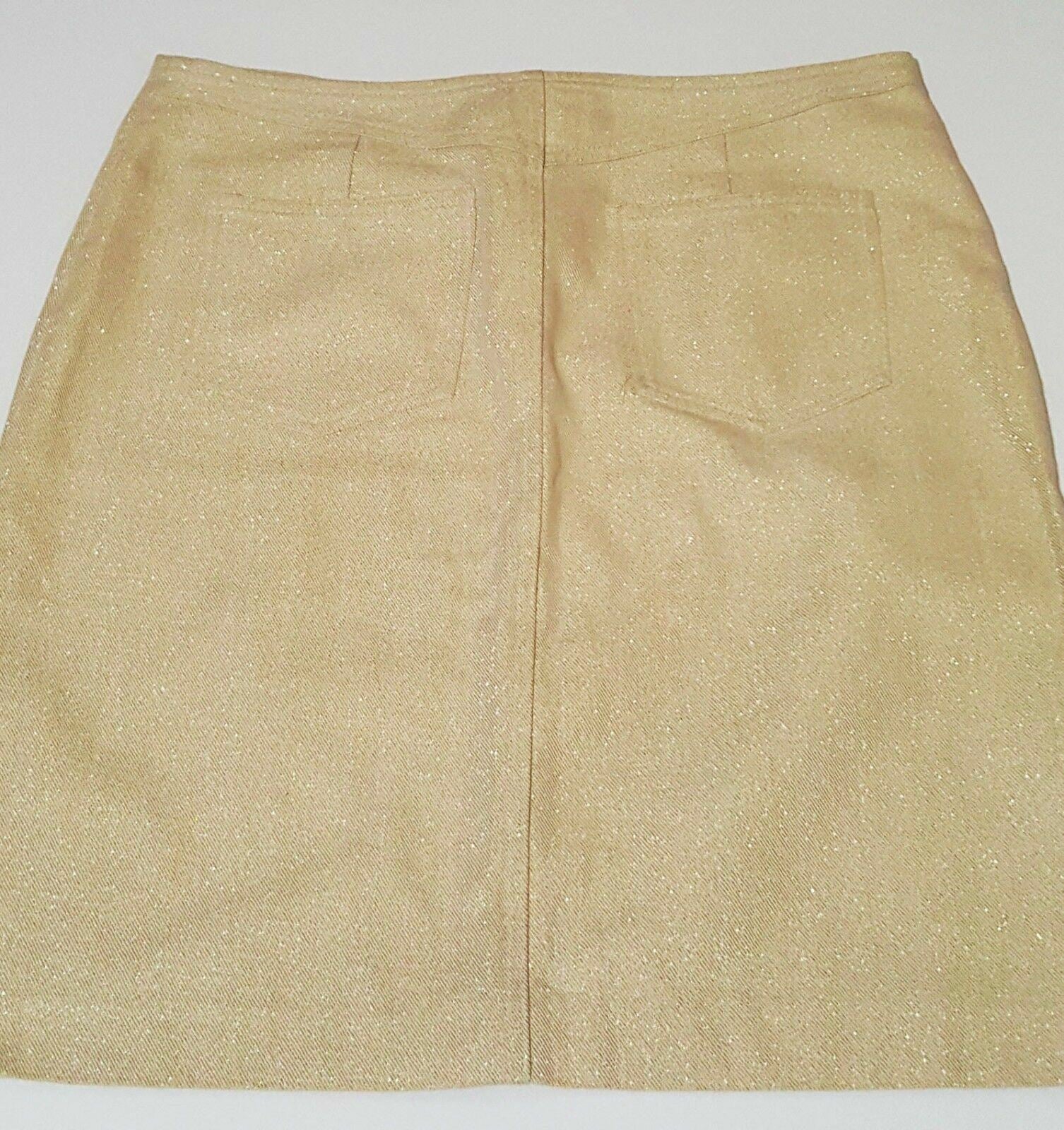 WITCHERY Womens Beige Gold Sparkly Pencil Fashion Corporate Work Business Skirt