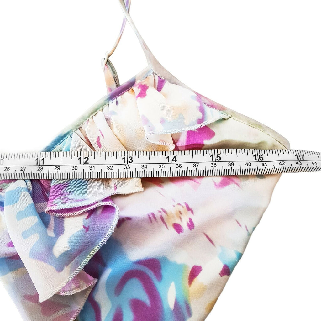 Bardot Floral Summer Dress Purple Pink Casual Boho Party Cocktail Size 8 Small